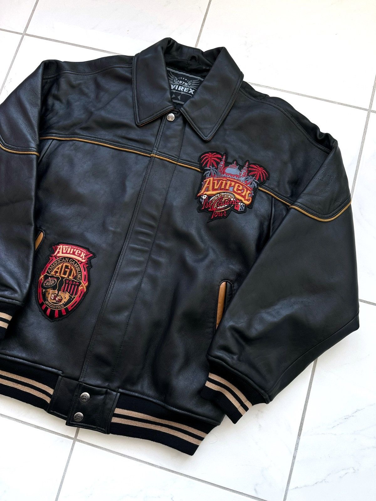 Avirex Vintage Avirex New York 1st Casino Tour Leather Jacket Size US L / EU 52-54 / 3 - 3 Thumbnail