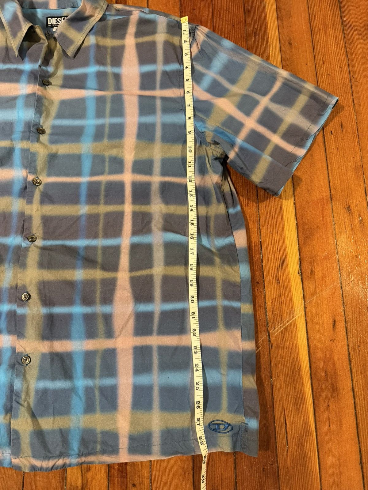 Diesel Diesel green and blue uneven checkered short sleeve button Size US XL / EU 56 / 4 - 2 Thumbnail