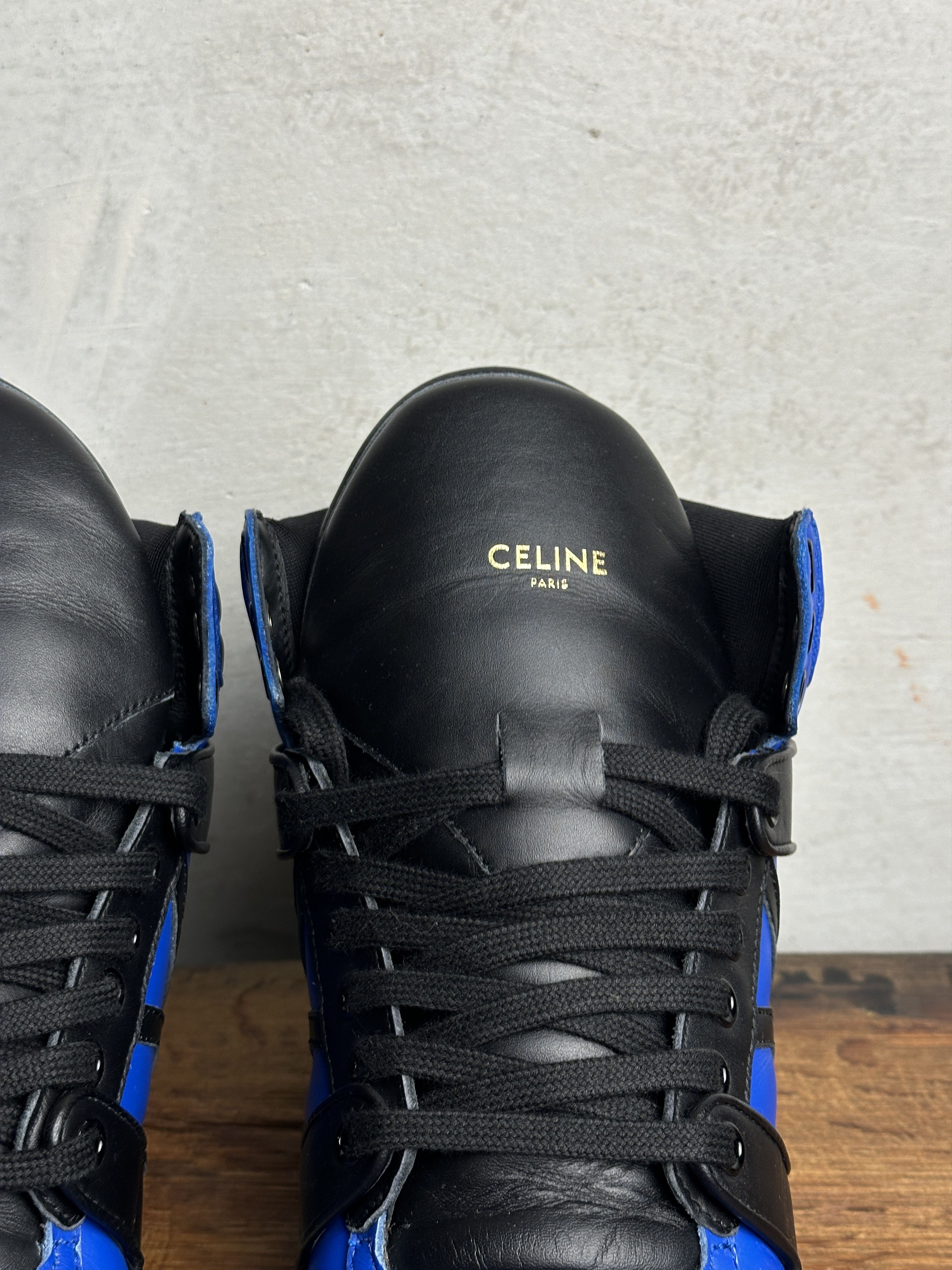 Celine Celine Celine Break Logo Leather Sneakers in Black Blue Size US 9 / EU 42 - 7 Thumbnail
