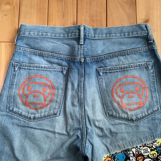 Bape × Nigo BAPE MILO Animal Safari DAMAGED DENIM PANTS APE NIGO ★size S Size US 30 / EU 46 - 4 Thumbnail