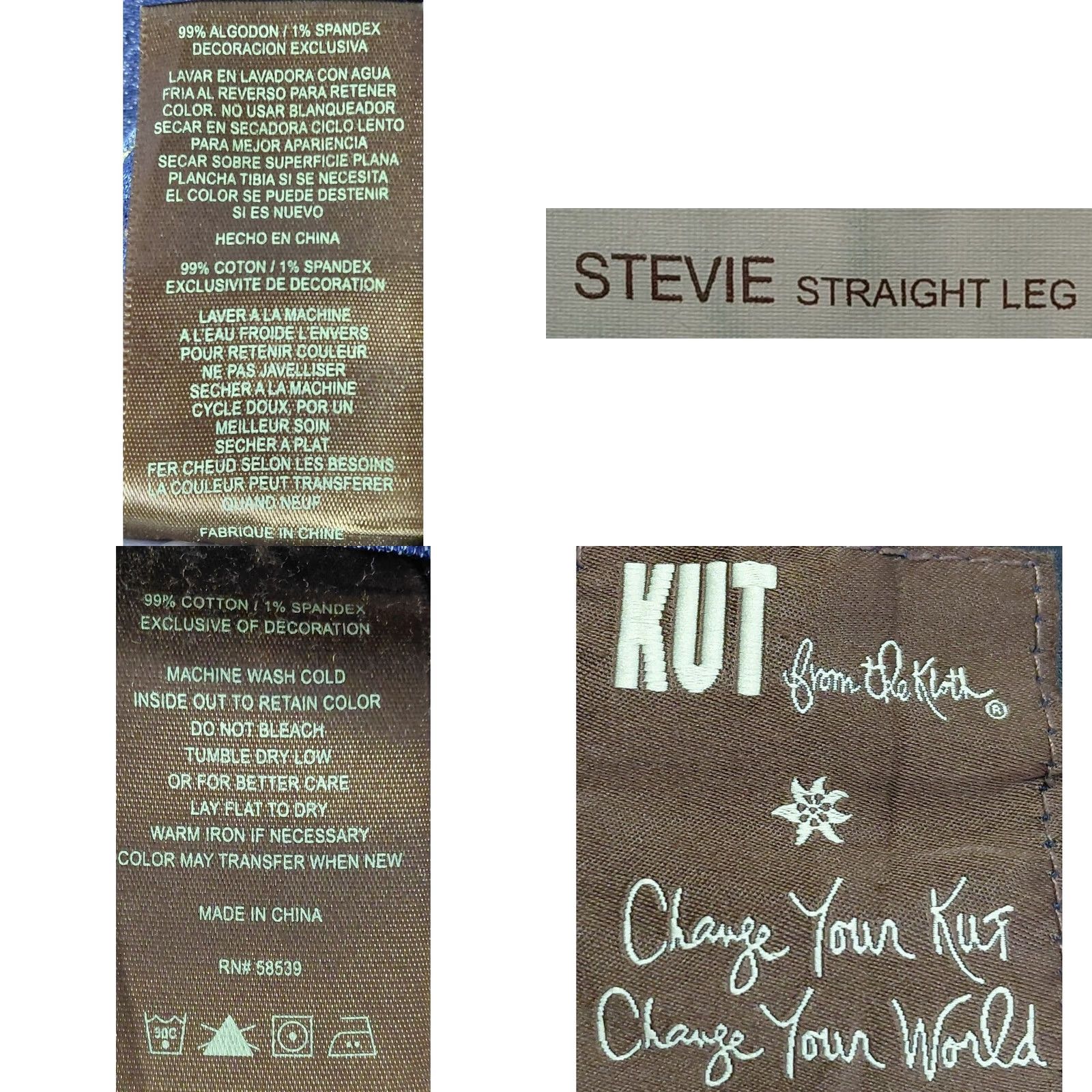 Vintage KUT from the Kloth Stevie Straight Leg Jeans Size 4 Solid Denim KP560MB7 Size 27" / US 4 / IT 40 - 9 Thumbnail