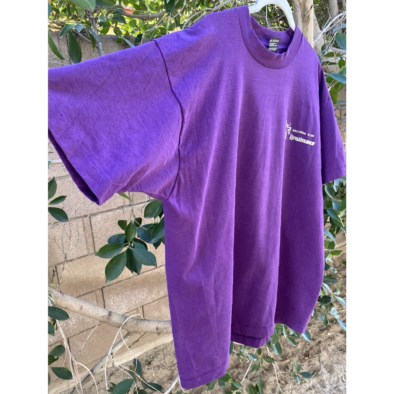 Vintage VINTAGE Best Salinas High Renaissance T Shirt XL Purple Cowboy Rodeo USA Made 90s Mens Shirt Graphics 90s USA Cowboy Bronco Kid? Size US XL / EU 56 / 4 - 4 Thumbnail