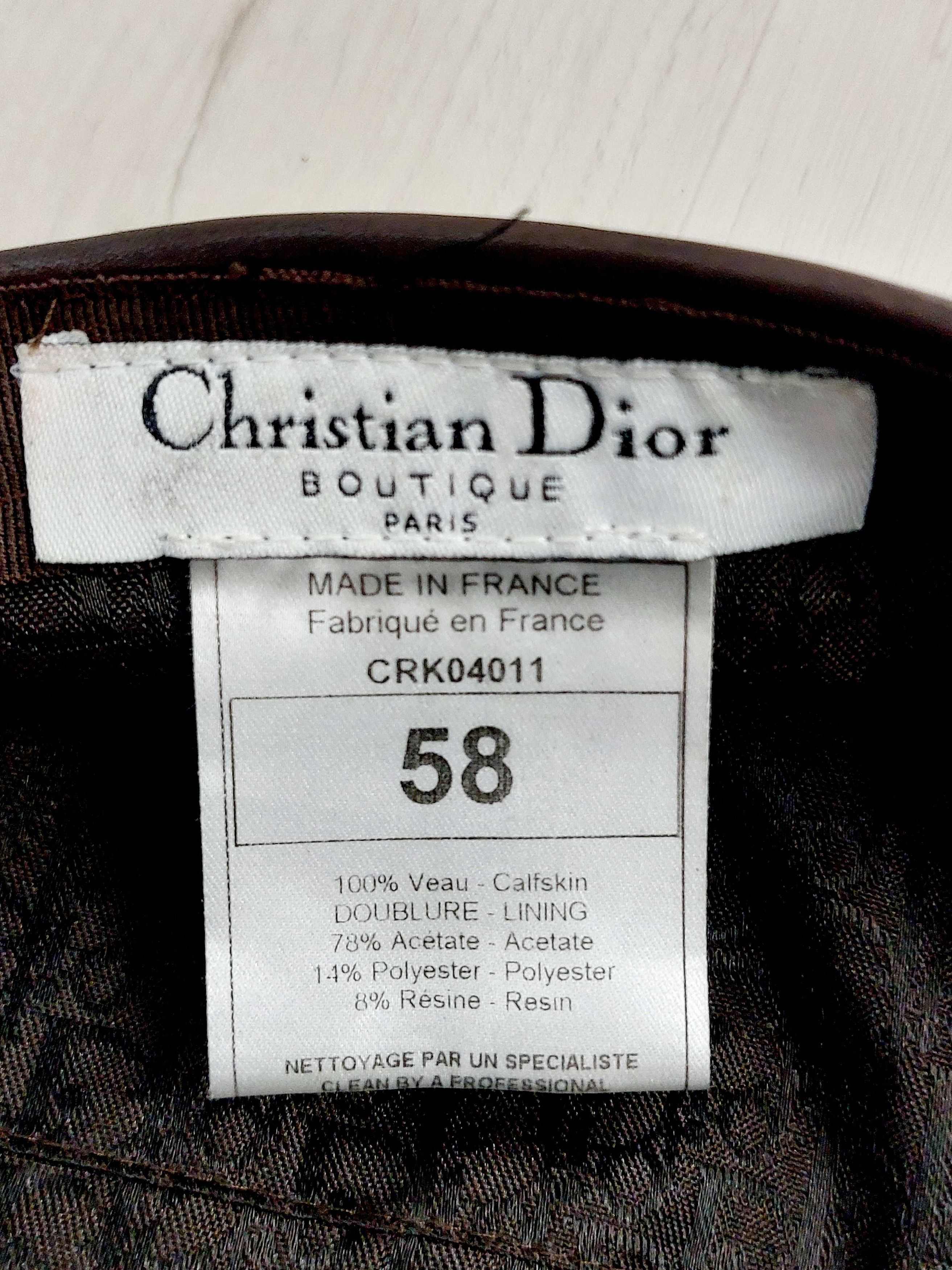 Dior Christian Dior Charm Coin Galliano Calfskin Newsboy Cap Hat Size ONE SIZE - 15 Thumbnail