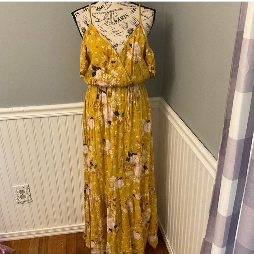 Other One Clothing Yellow Maxi Sundress with Flutter Sleeves Size S / US 4 / IT 40 - 2 Thumbnail