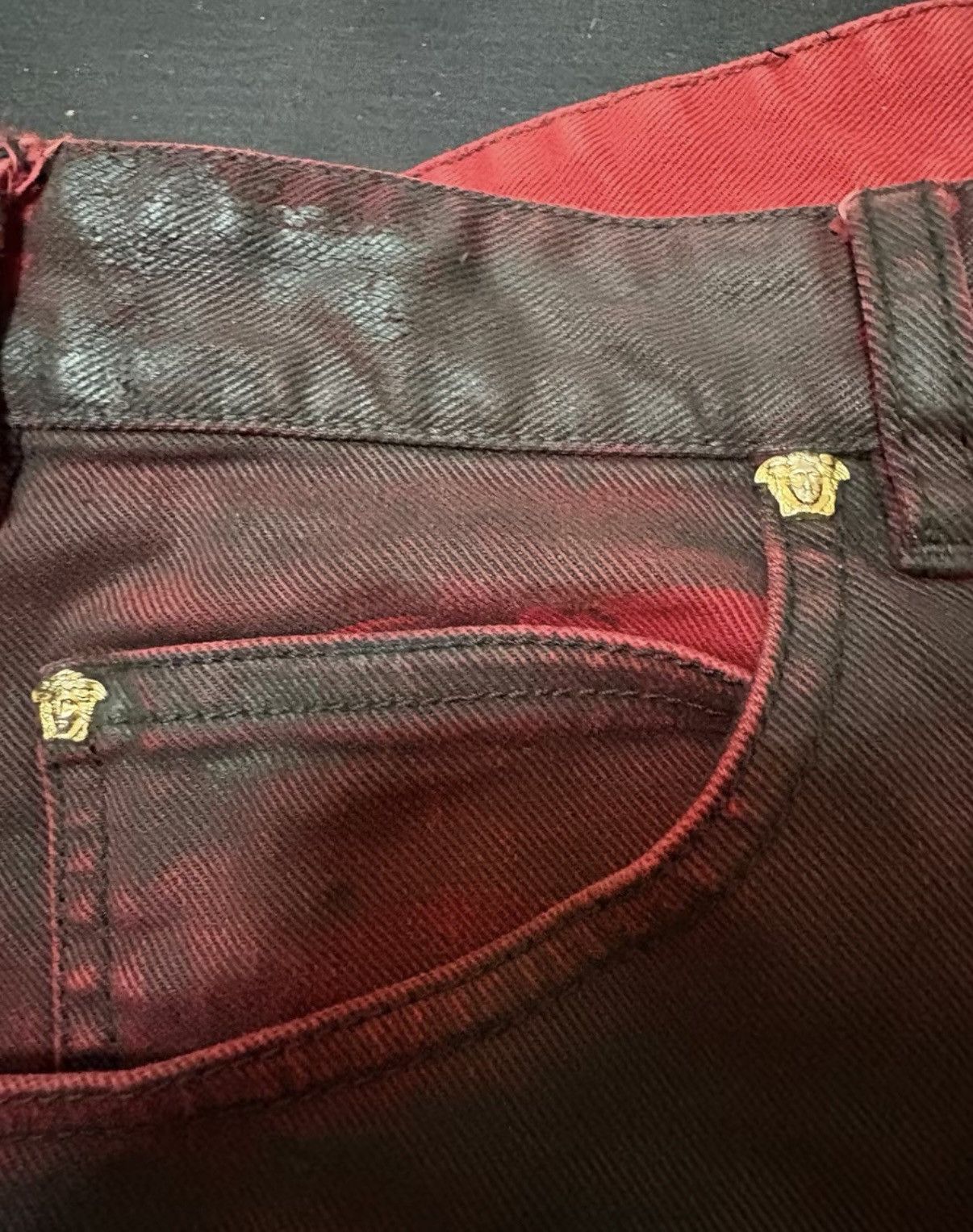 Versace Indie Sleaze Icon | Versace Coated Jeans Size US 35 - 4 Thumbnail
