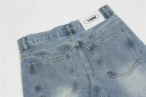 VIBE Men's American style washed distressed irregular jeans Size US 32 / EU 48 - 5 Thumbnail