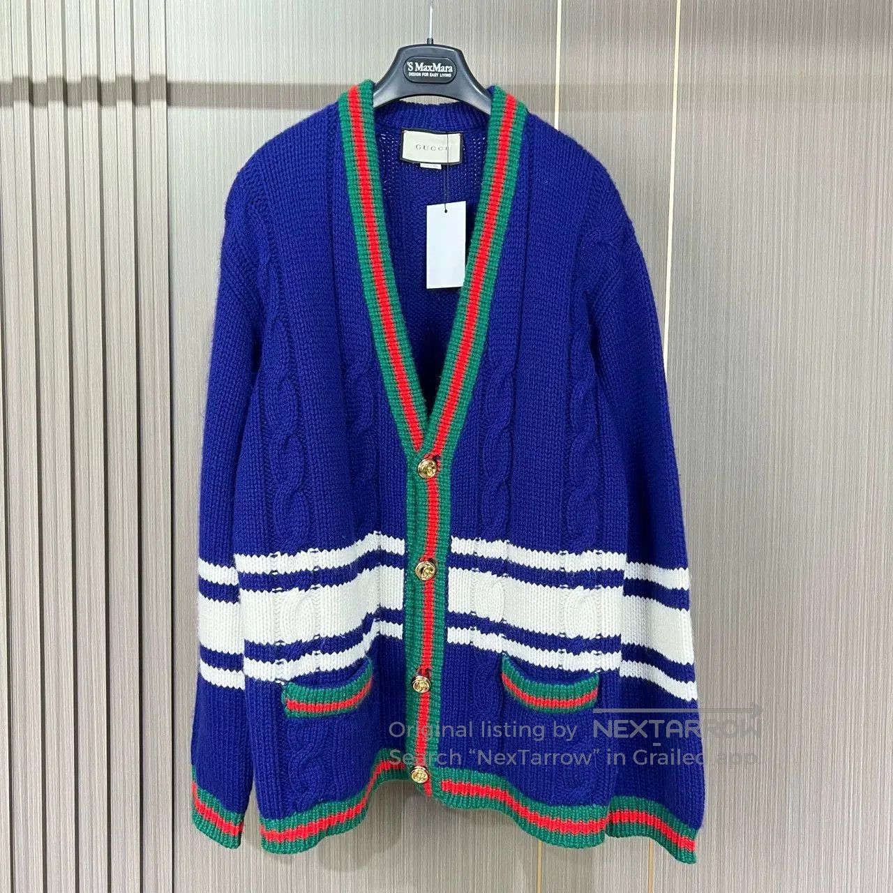 Gucci Gucci Embroidered Letter Knit Cardigan. Size S / US 4 / IT 40 - 1 Thumbnail