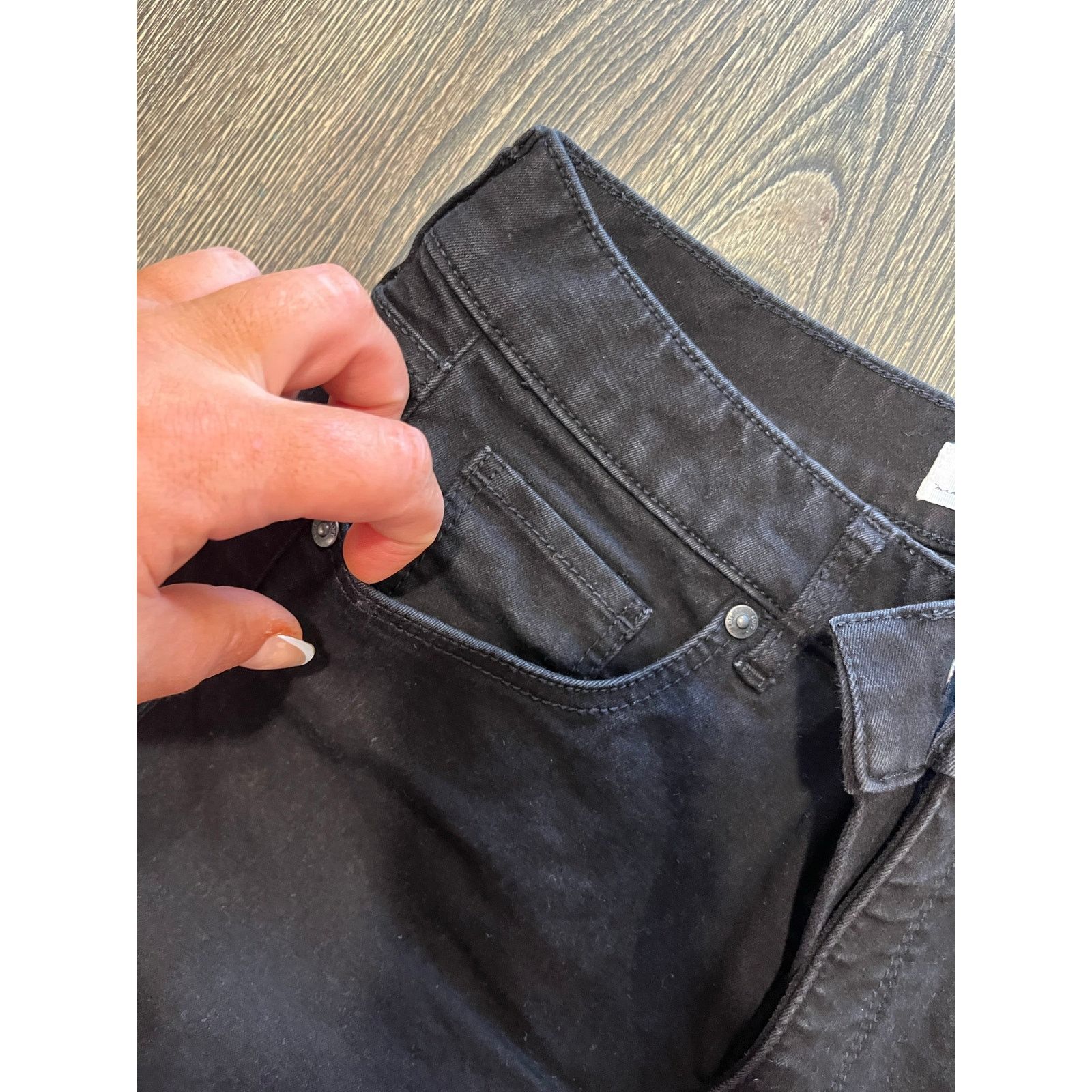 Loft LOFT Modern Skinny Jeans Mid Rise Denim Black Size 27/4 Size 27" / US 4 / IT 40 - 6 Thumbnail