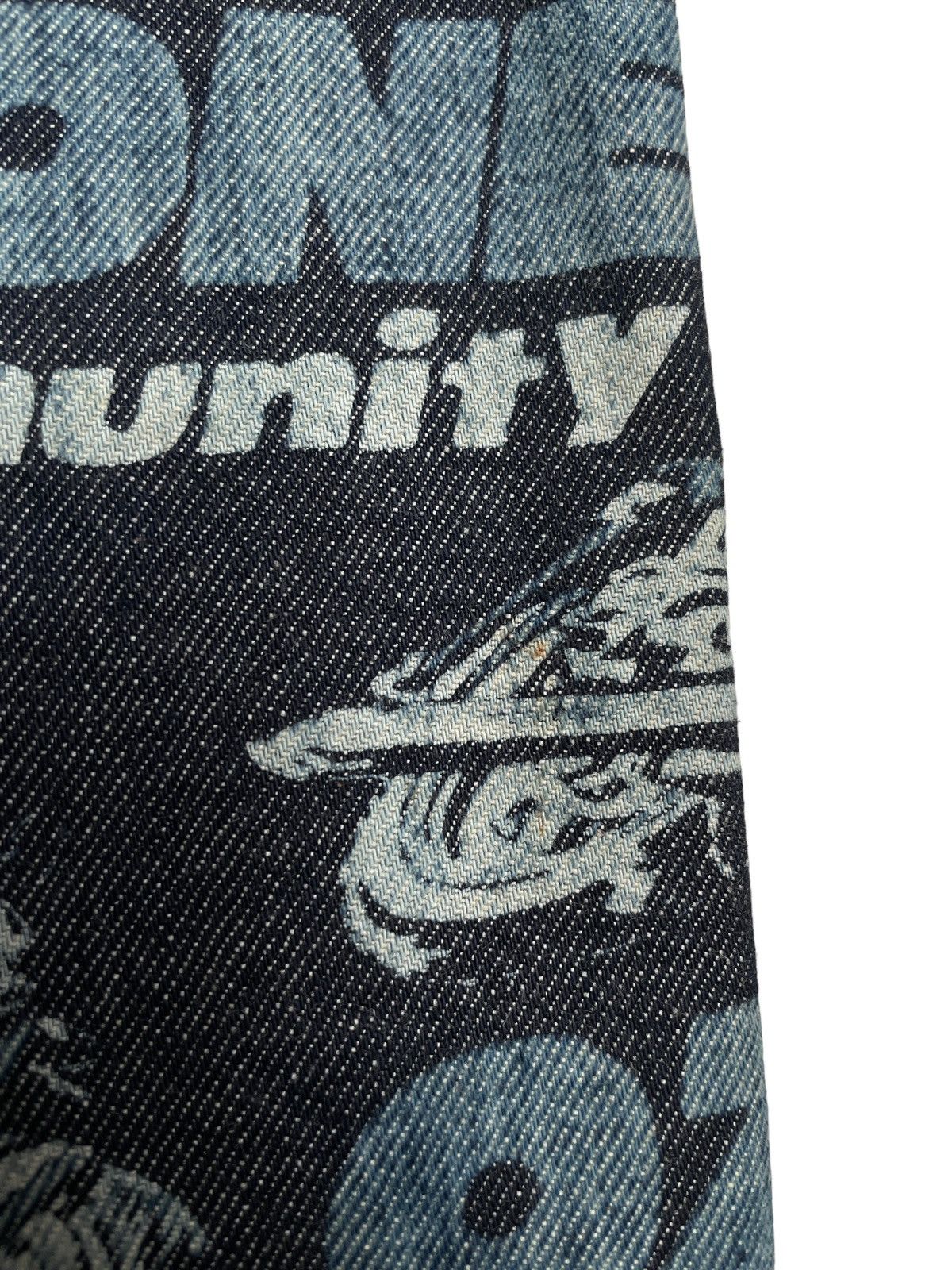 If Six Was Nine × Japanese Brand × Le Grande Bleu (L.G.B.) Very Rare Vintage Brand Ozone Full Print Flared Jeans 1990s Size US 26 / EU 42 - 11 Thumbnail