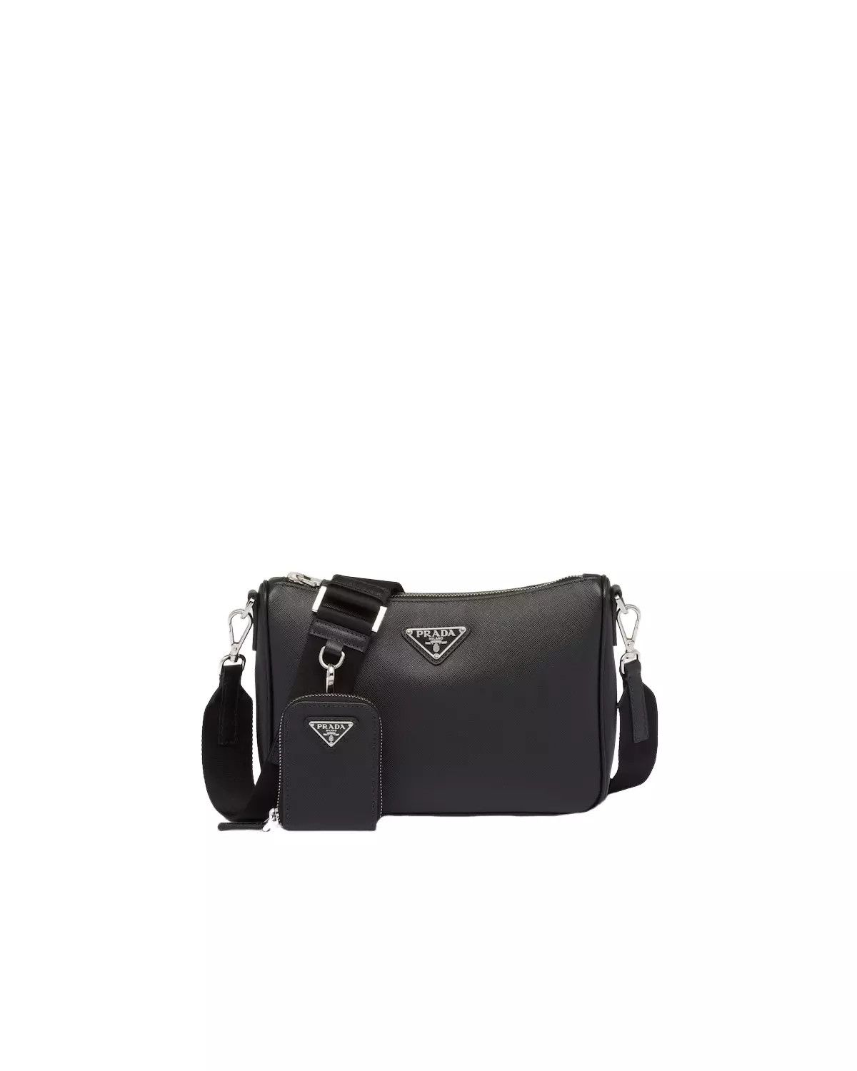 Prada PRADA Black Saffiano Leather Shoulder Bag New Authentic Size ONE SIZE - 1 Thumbnail
