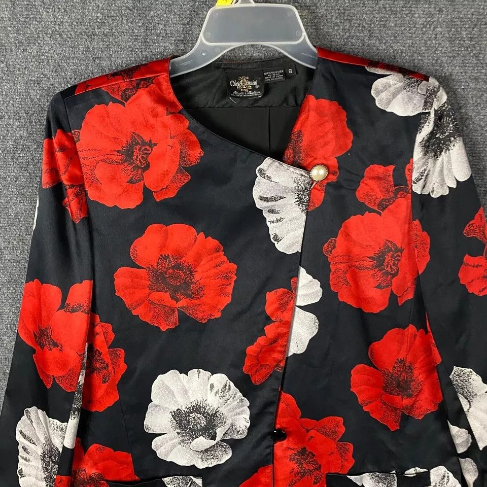 Oleg Cassini Oleg Cassini Top Women's Size 8 Floral Polyester Long Sleeve Size M / US 6-8 / IT 42-44 - 2 Thumbnail