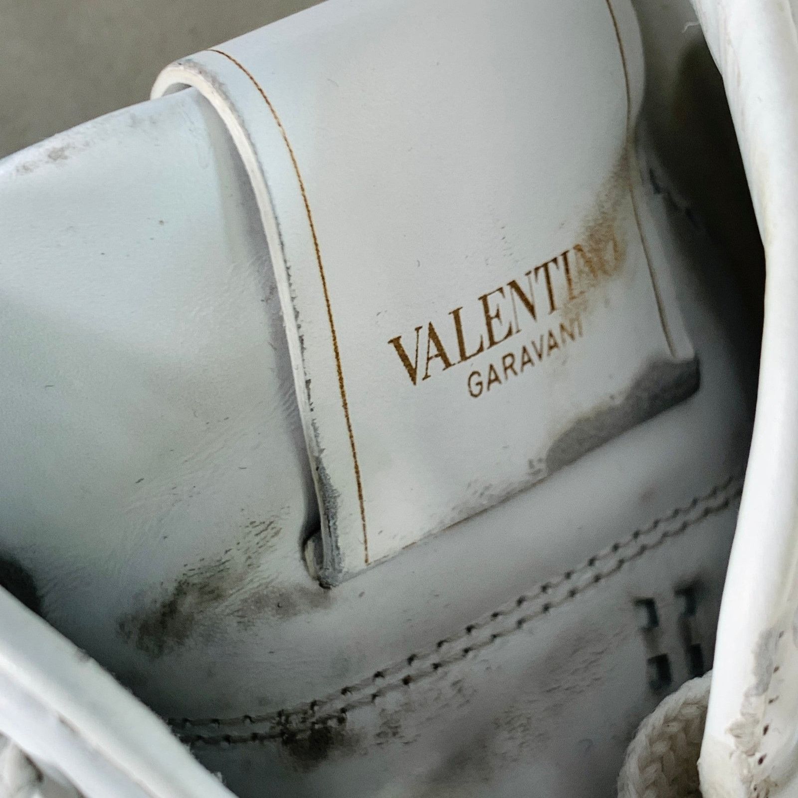 Valentino VALENTINO Size 10 White Perforated Leather Lace-Up Sneakers Size US 10 / EU 43 - 10 Thumbnail