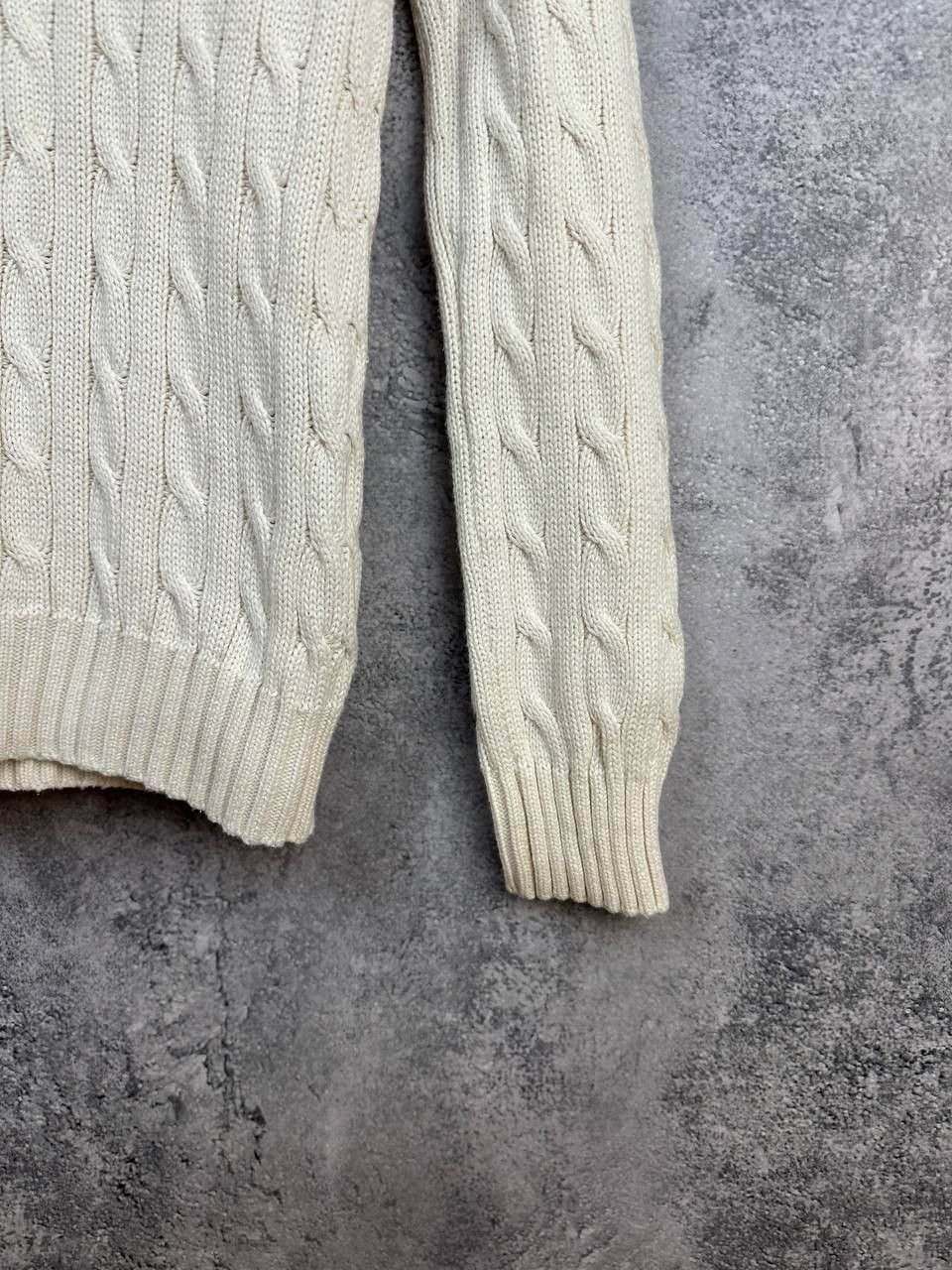 Ralph Lauren Sport Ralph Lauren Sport Cable Knit V-Neck VIntage Ivory Sweater Size M / US 6-8 / IT 42-44 - 7 Thumbnail