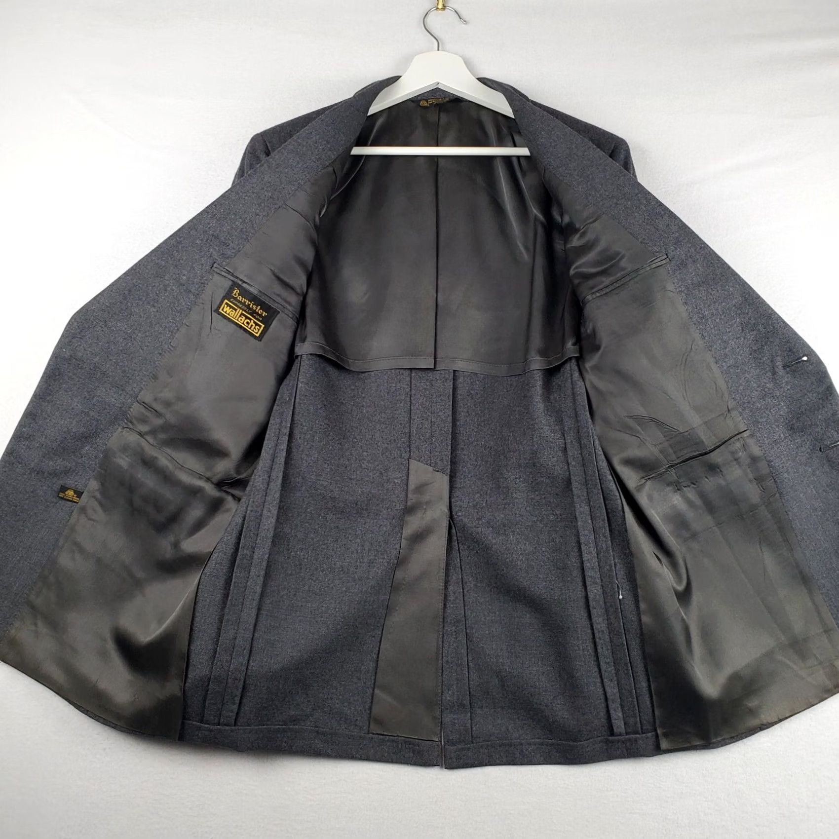 Vintage Barrister Blazer Jacket Men's 42 Gray Wool Single Breasted Size 42R - 7 Thumbnail