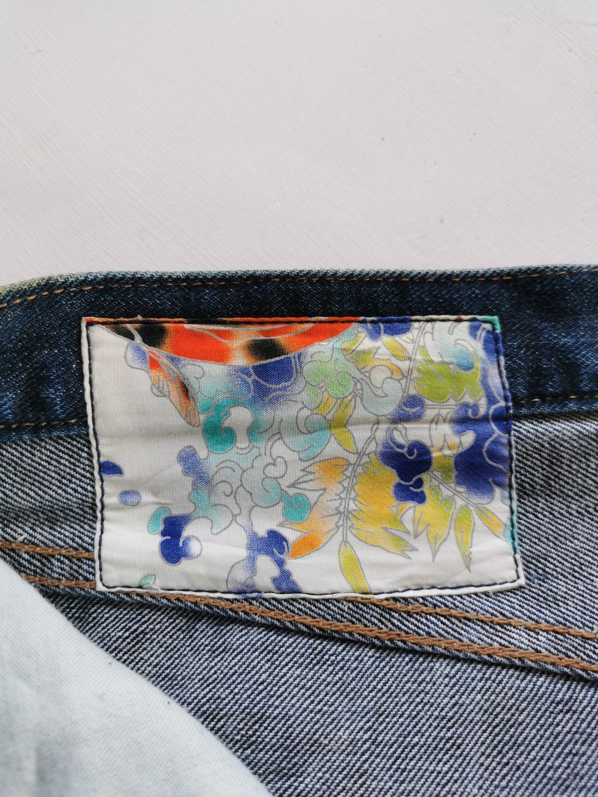 Kapital Rock Wood Japan Koi Reworked Distressed Denim Jeans Size US 34 / EU 50 - 14 Thumbnail