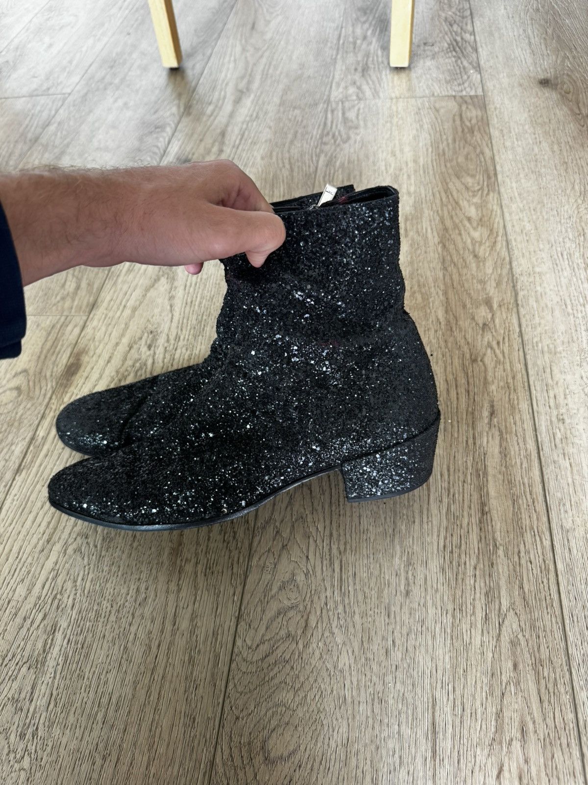 Saint Laurent Paris Caleb Glitter Boots Size US 11 / EU 44 - 3 Thumbnail