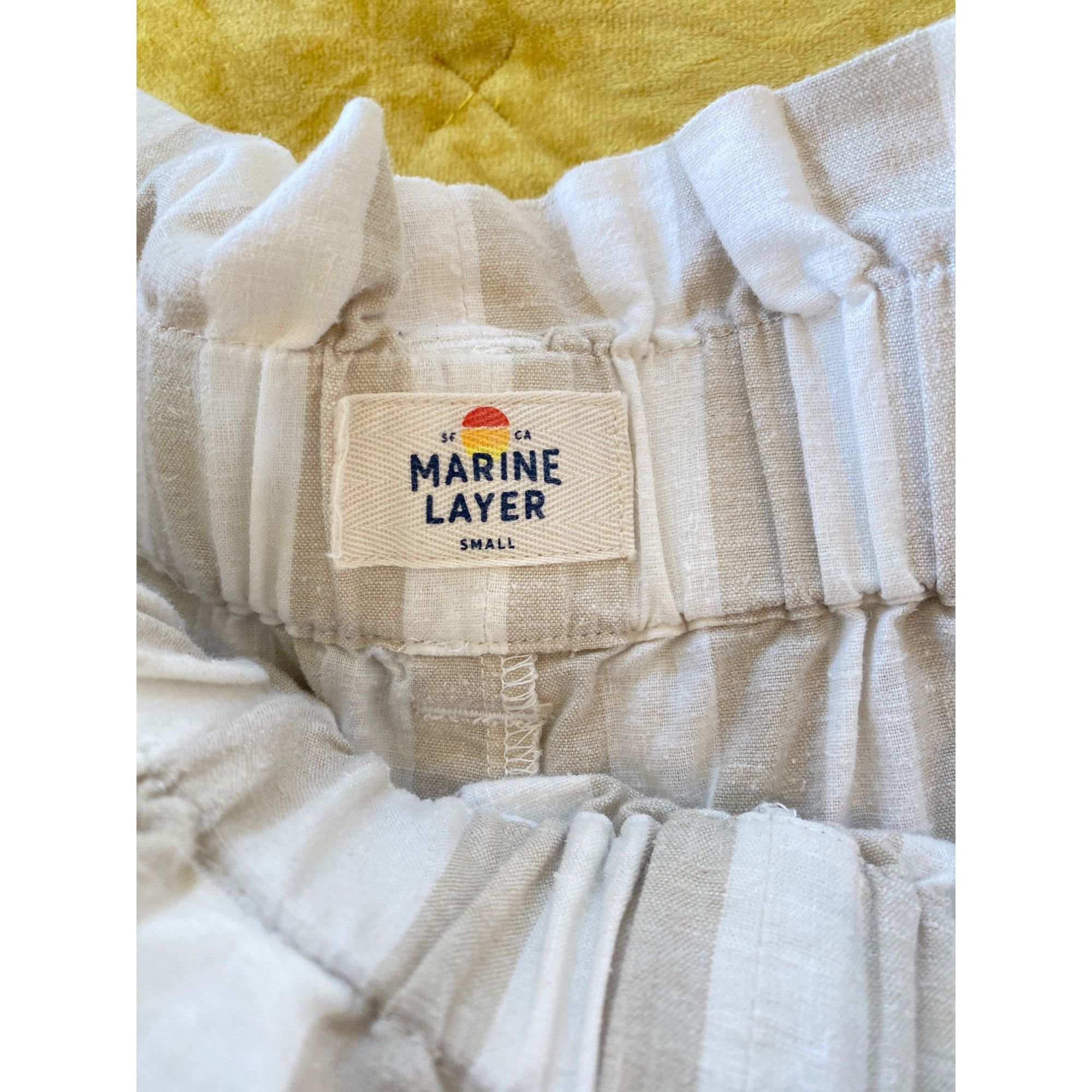 Marine Layer Marine Layer Caroline Pant Tan/White Stripe Small Wide Leg C Size 28" / US 6 / IT 42 - 7 Thumbnail