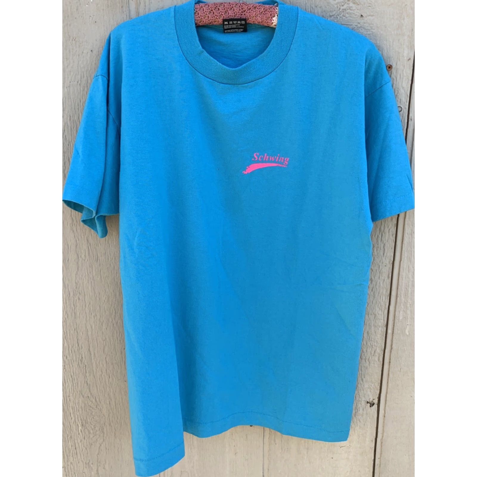 Fruit Of The Loom VINTAGE Fruit of the Loom T-Shirt Shirt Unisex Adults L Crew Neck Short Sleeve Blue 90s Schwing Got It Graphic Single Stitch Tee Size US L / EU 52-54 / 3 - 3 Thumbnail