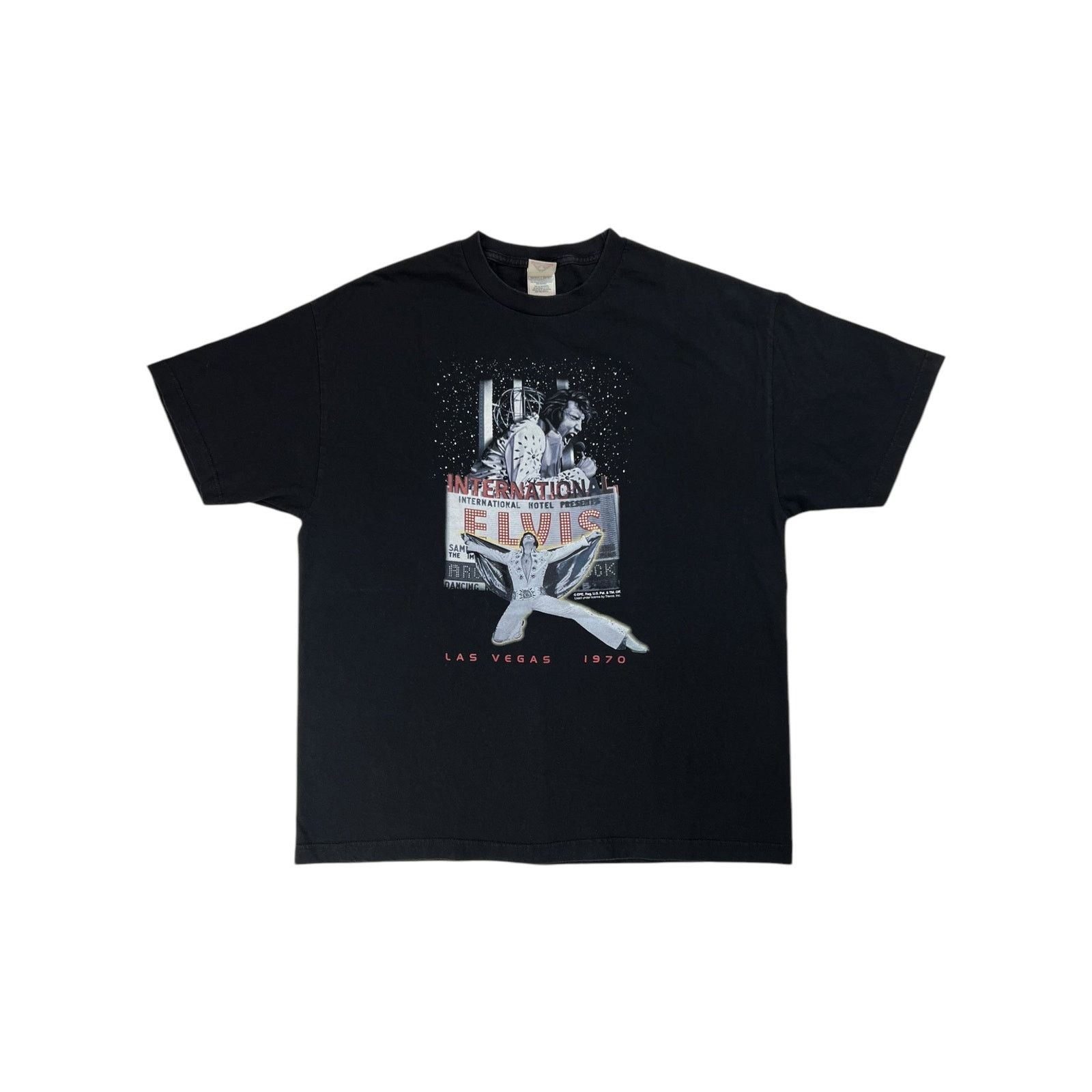 Band Tees × Vintage Vintage Y2K Elvis Presley Las Vegas 1970 tee (XL) Size US XL / EU 56 / 4 - 1 Thumbnail