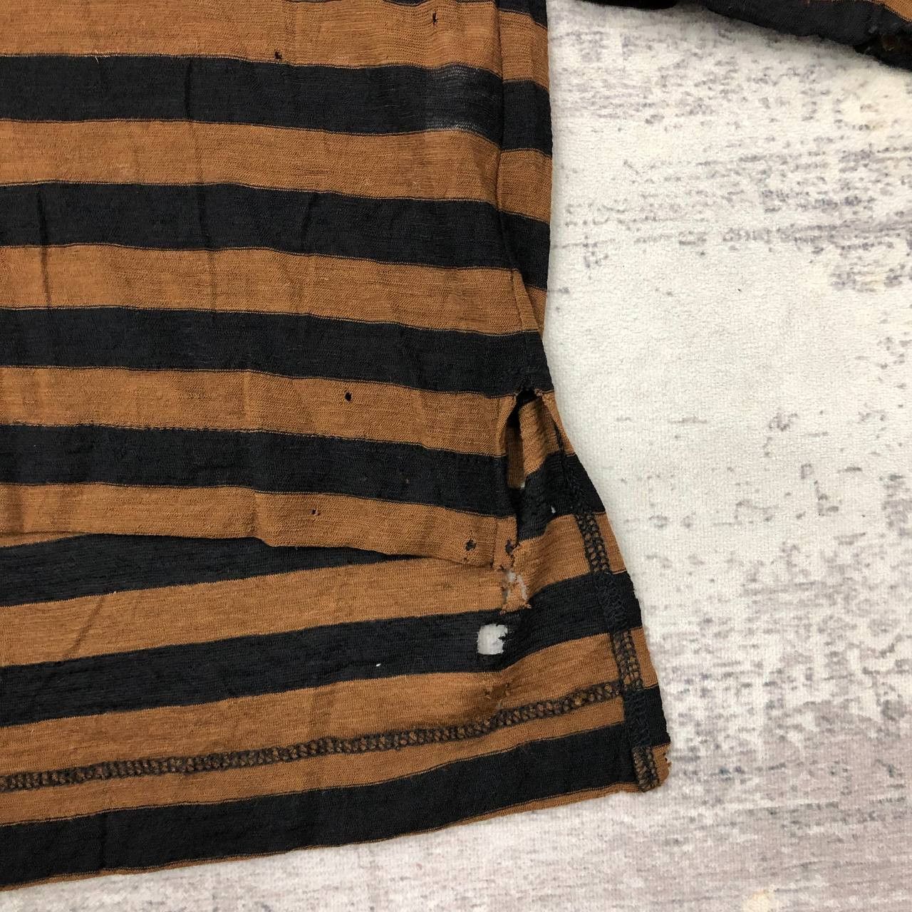 Y's × Yohji Yamamoto T403 YOHJI YAMAMOTO ICONIC STRIPED PUNK RIPPED TEE Size XS / US 0-2 / IT 36-38 - 9 Thumbnail