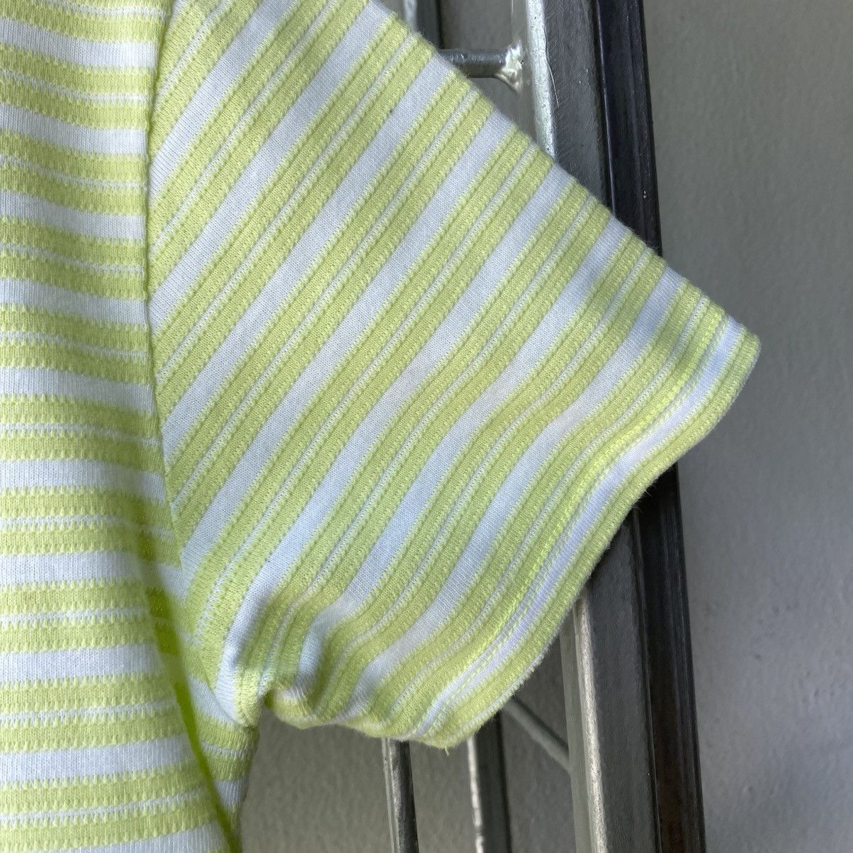 Courreges Courreges Lime Green Striped Short Sleeve Tee Size XS / US 0-2 / IT 36-38 - 6 Thumbnail