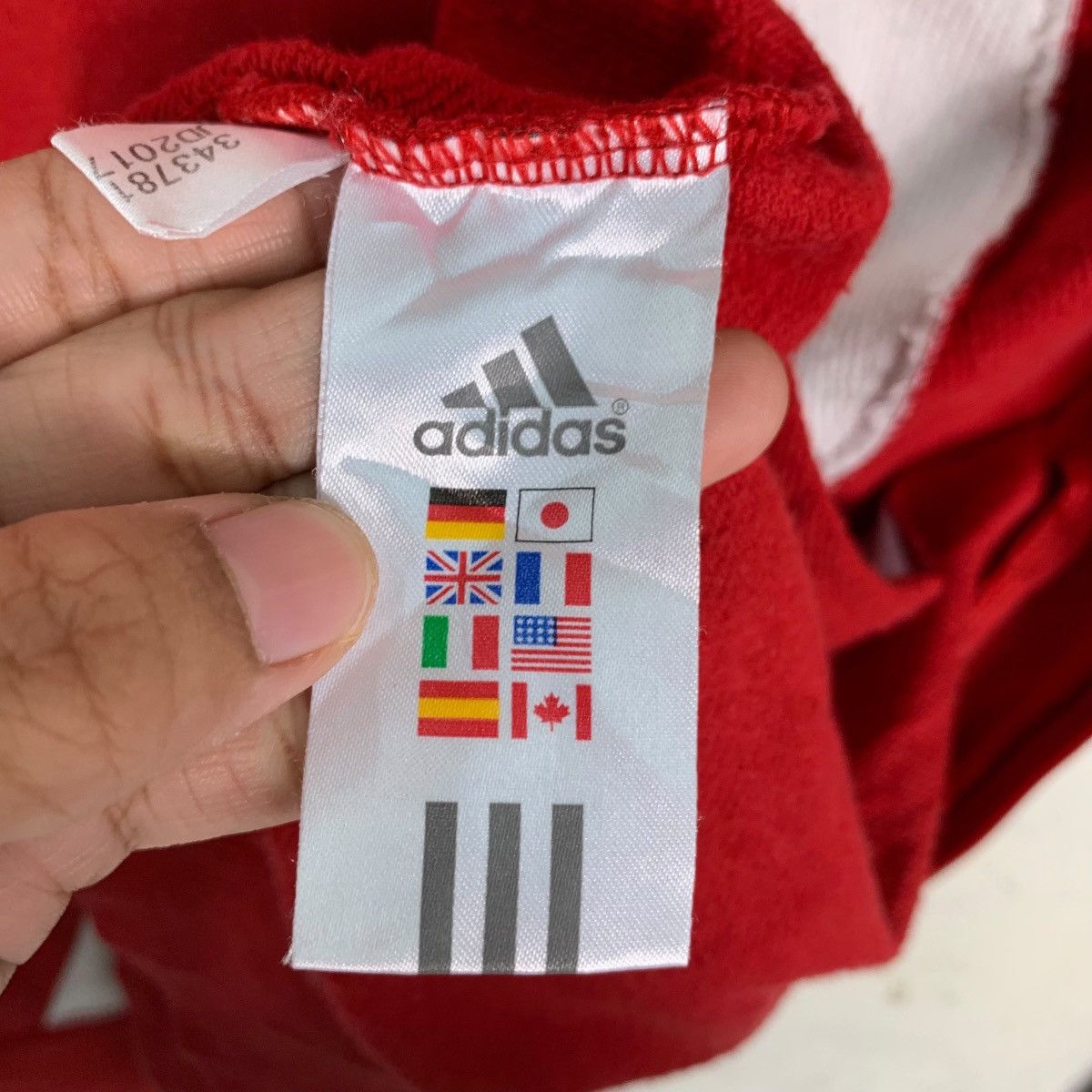 Adidas ADIDAS Big Logo Zipper Red Hoodies Training Wear #0826-C37 Size US M / EU 48-50 / 2 - 18 Thumbnail