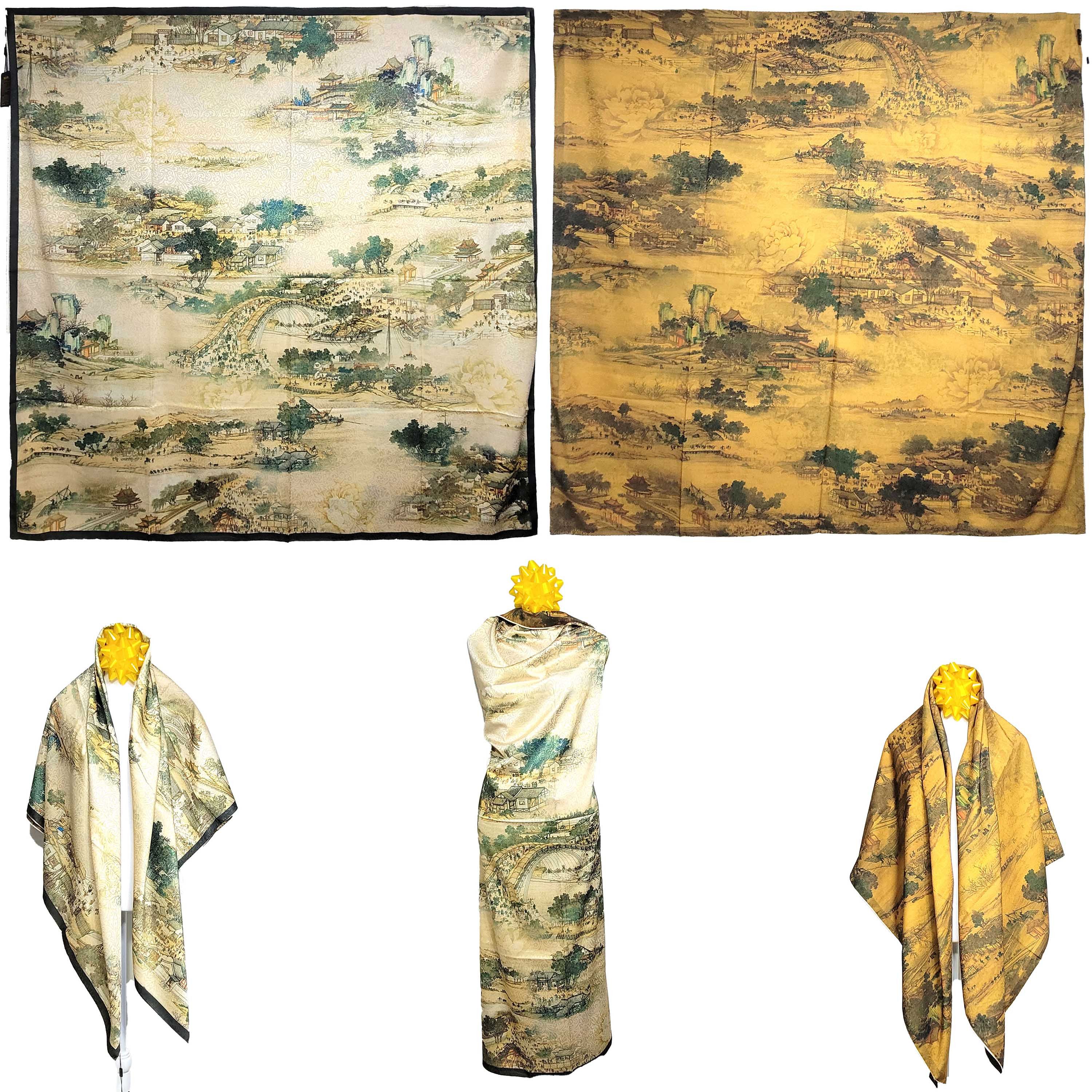Other NWT Double Sided Silk Scarf 52"x52" Large Square Wrap 3211 Size ONE SIZE - 1 Thumbnail