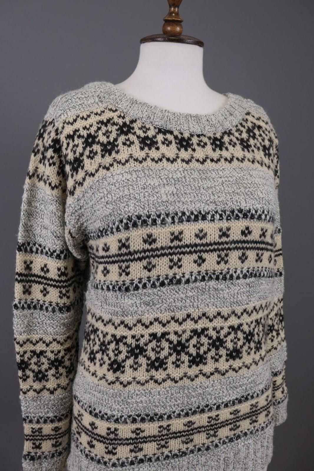 Napapijri Napapijri Gray Fair Isle Wool Knit Jumper Sweater Size M Size M / US 6-8 / IT 42-44 - 5 Thumbnail