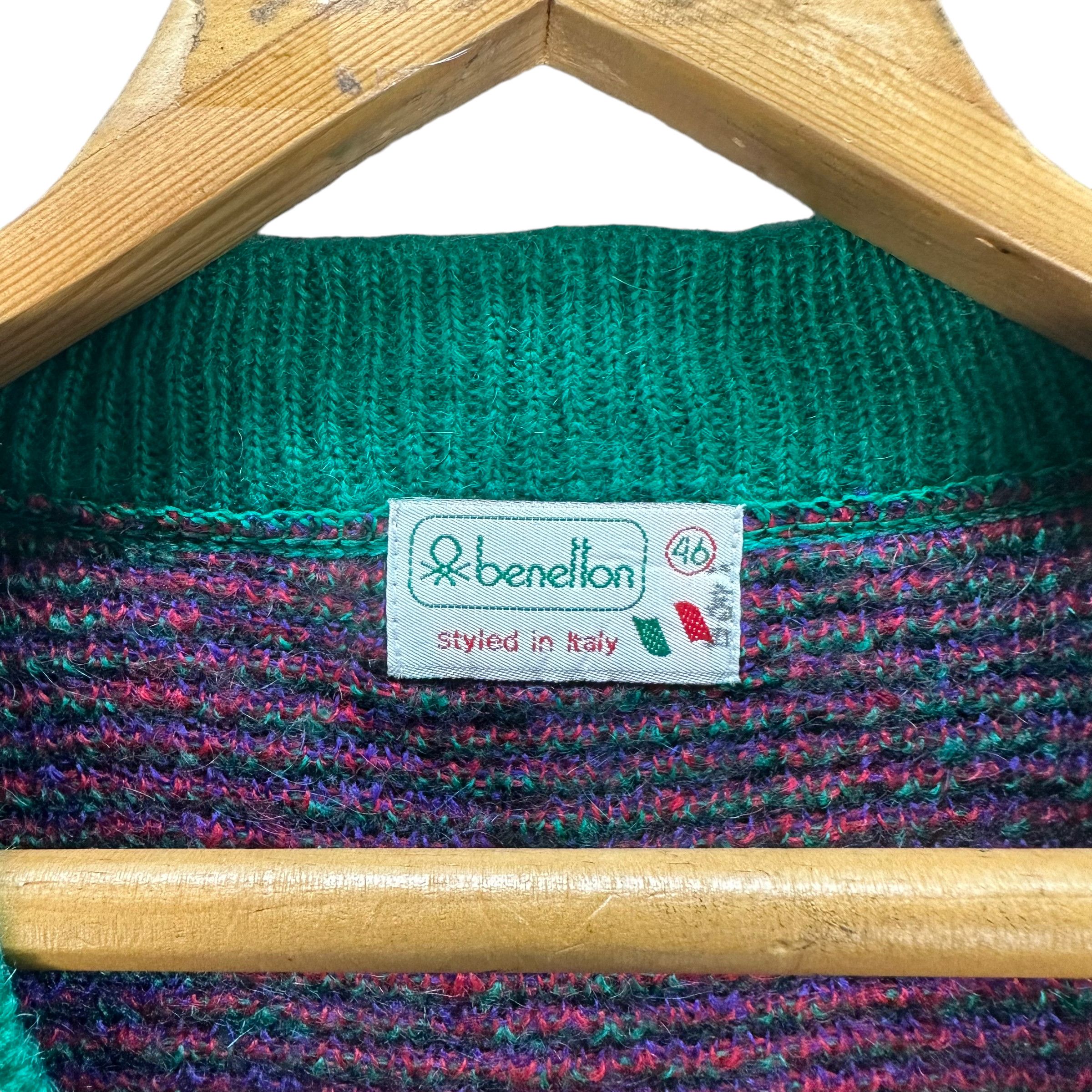 Benetton VINTAGE BENETTON PRINTED KNIT SWEATER #8045-198 Size US M / EU 48-50 / 2 - 6 Thumbnail