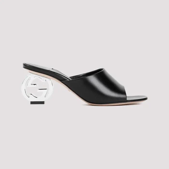 Gucci o1s1wg110225 Interlocking G Heel Sandals in Black Size US 9.5 / IT 39.5 - 2 Thumbnail
