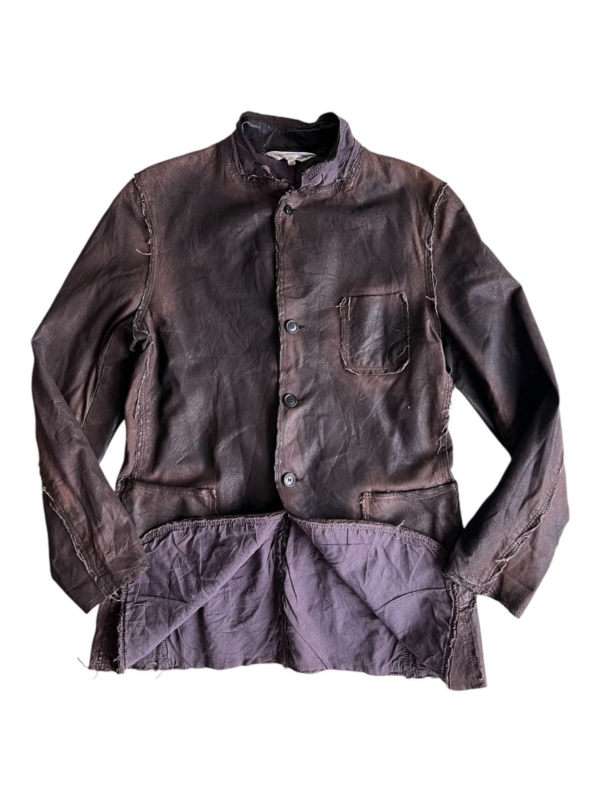Comme des Garcons AW2010 "Anti Fashionista" Distressed Panelled Leather Jacket Size US L / EU 52-54 / 3 - 2 Thumbnail