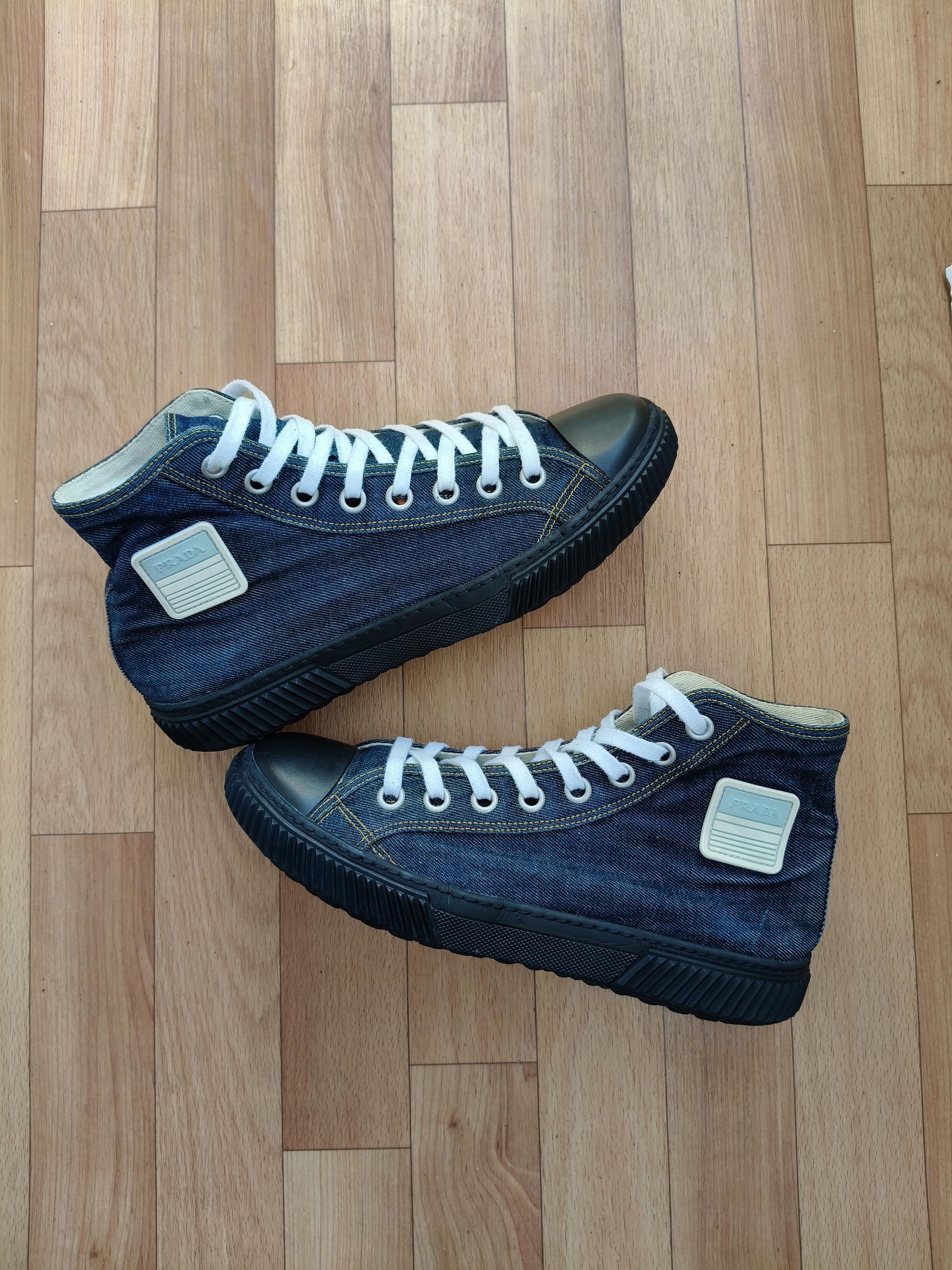 Prada Prada rare stratus high top blue canvas sneakers Size US 8.5 / EU 41-42 - 3 Thumbnail