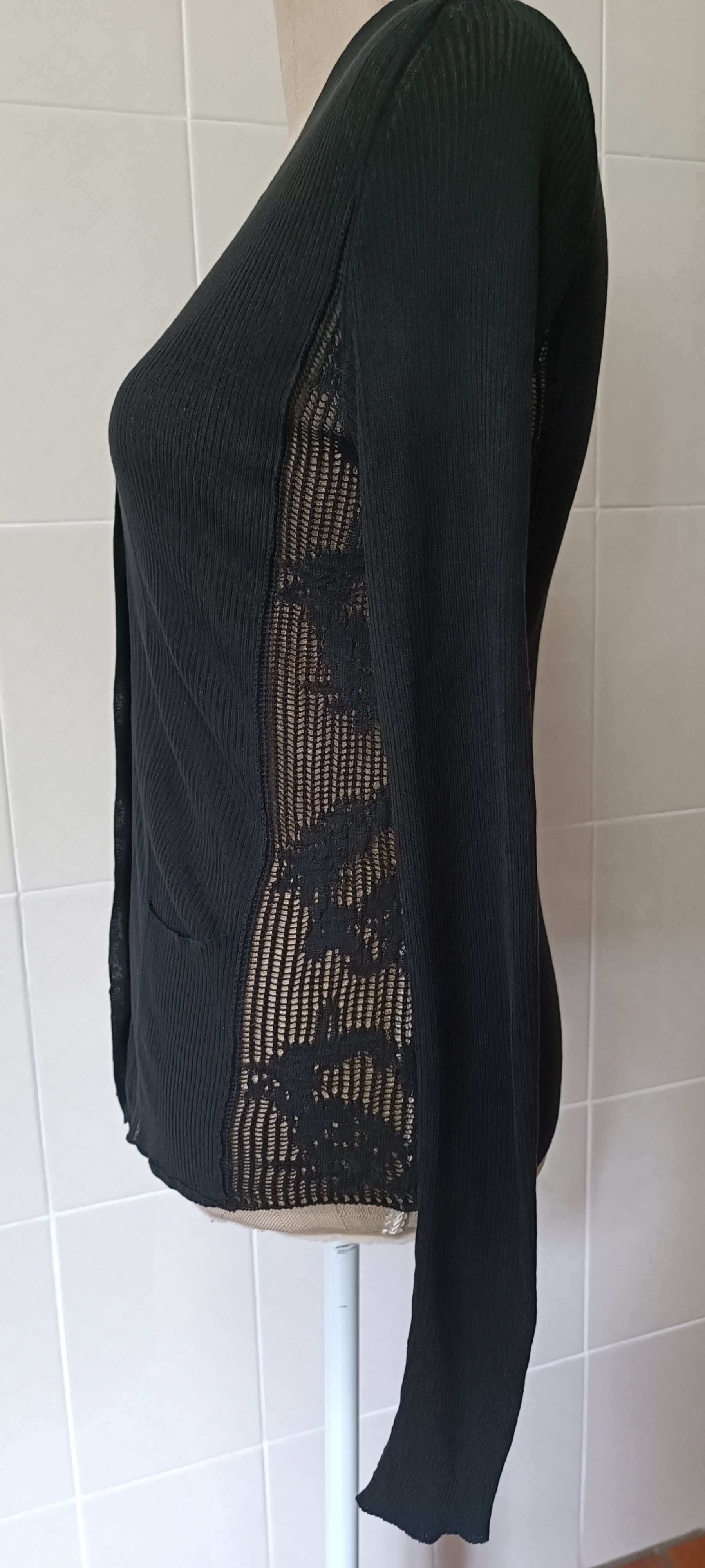 Jean Paul Gaultier 2000's - Black cotton jacket, with ribbed fabric Size M / US 6-8 / IT 42-44 - 3 Thumbnail