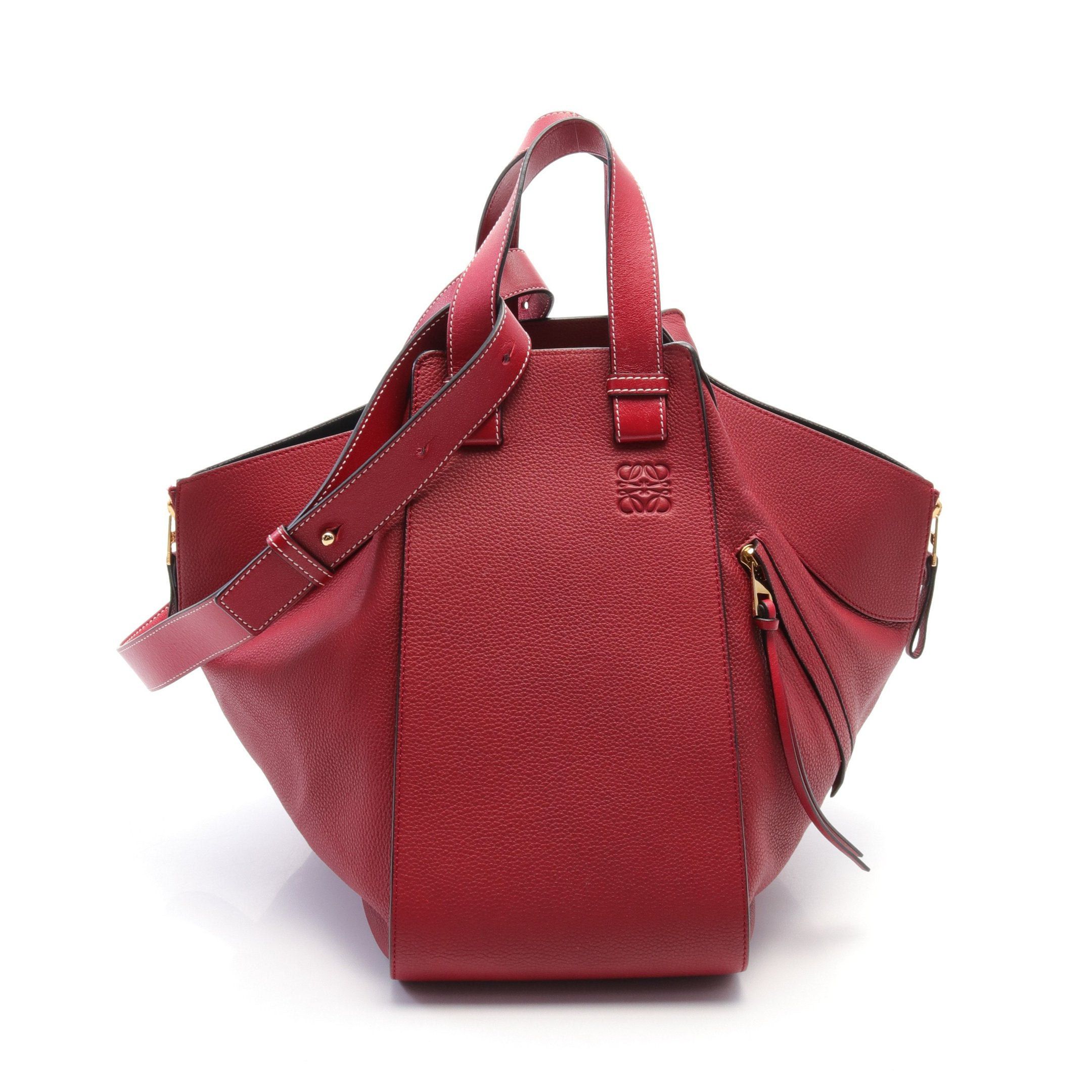 Loewe Loewe Hammock Medium Handbag Leather Red Size ONE SIZE - 1 Thumbnail