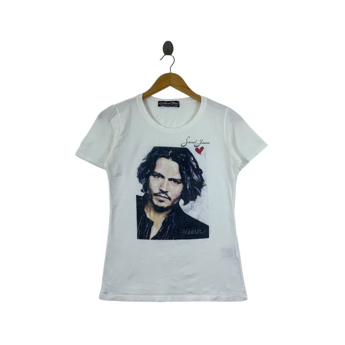 Vintage SWEET YEARS ITALY Johnny Depp Face Painting Tee Shirt Size M / US 6-8 / IT 42-44 - 1 Thumbnail