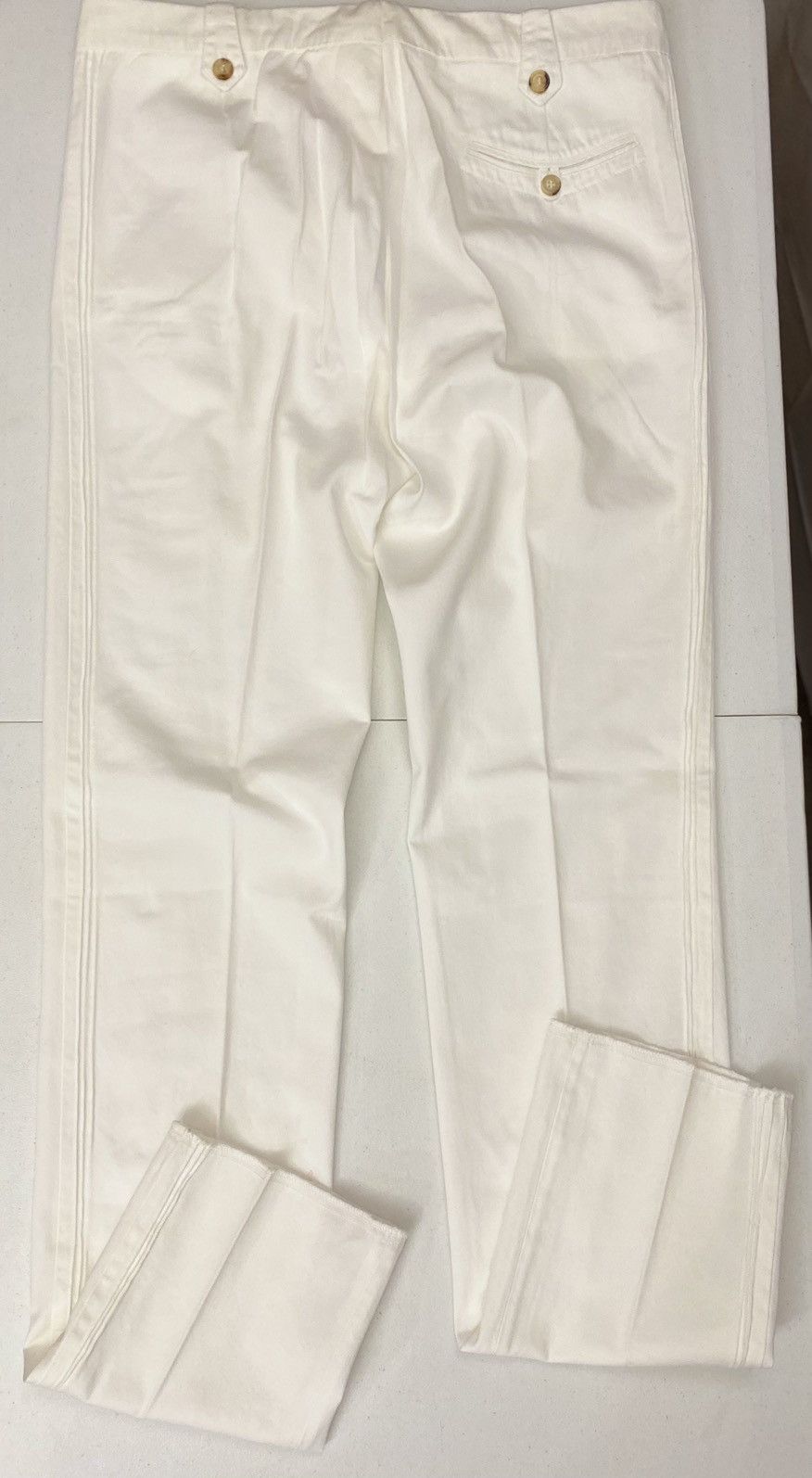Maison Margiela Maison Margiela 🇮🇹 White Triple Pleated Seam Trouser 52 NEW Size US 36 / EU 52 - 21 Thumbnail