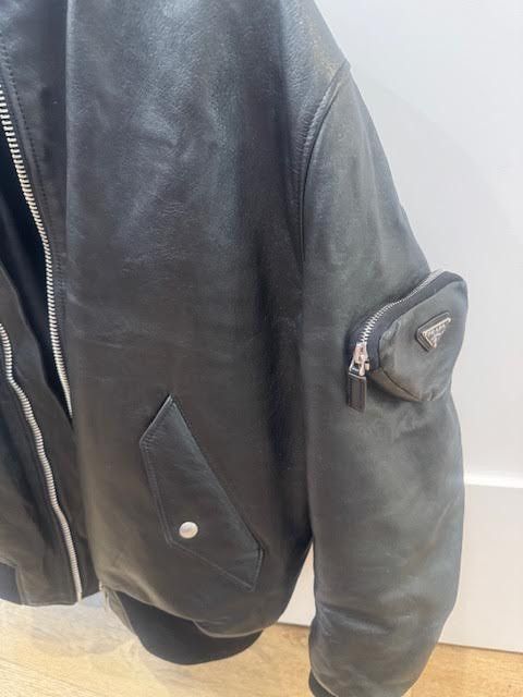 Prada Prada nappa leather bomber jacket Size S / US 4 / IT 40 - 5 Thumbnail