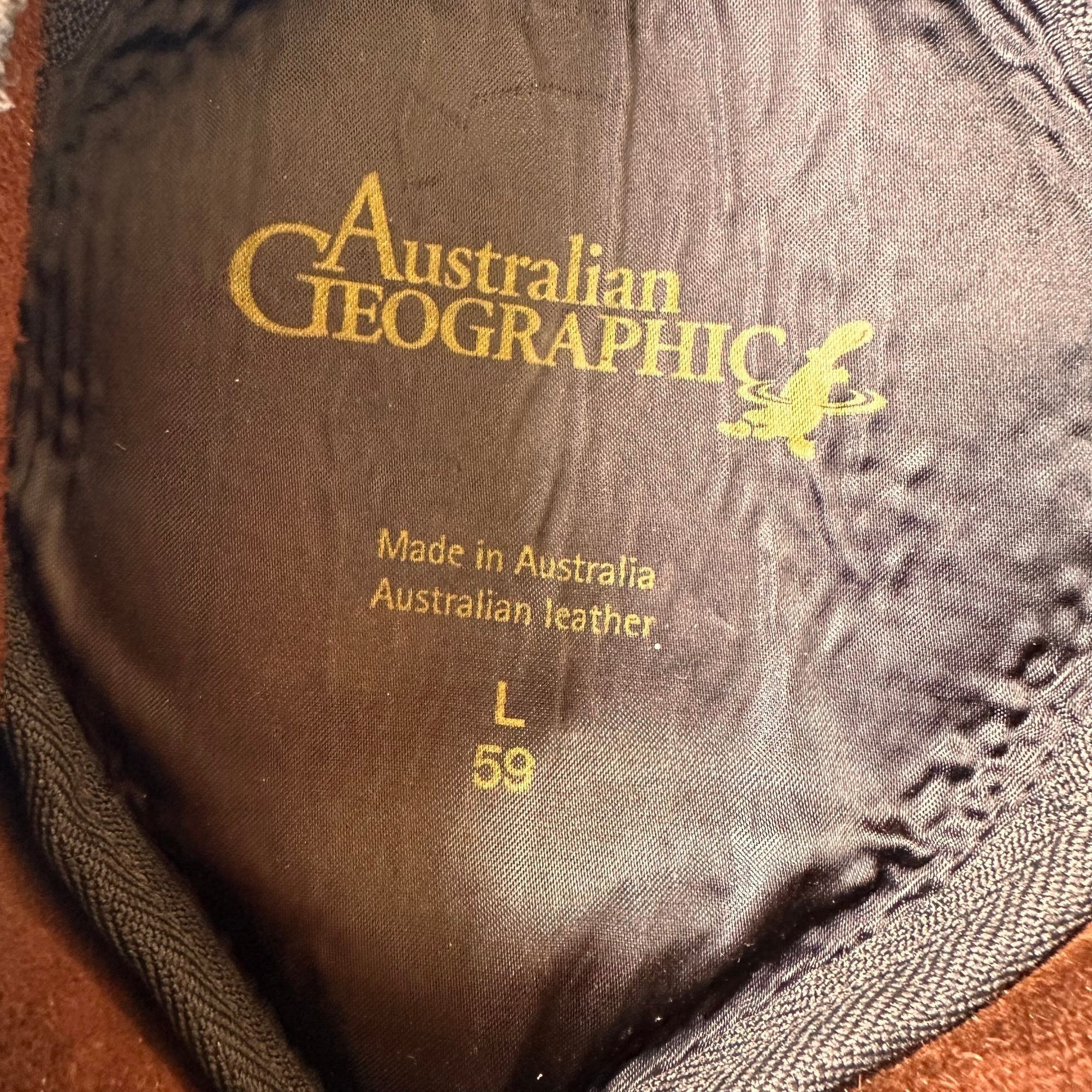 Vintage Vintage Australian Geographic Leather Hat Large 59 Brown Au Size ONE SIZE - 9 Thumbnail