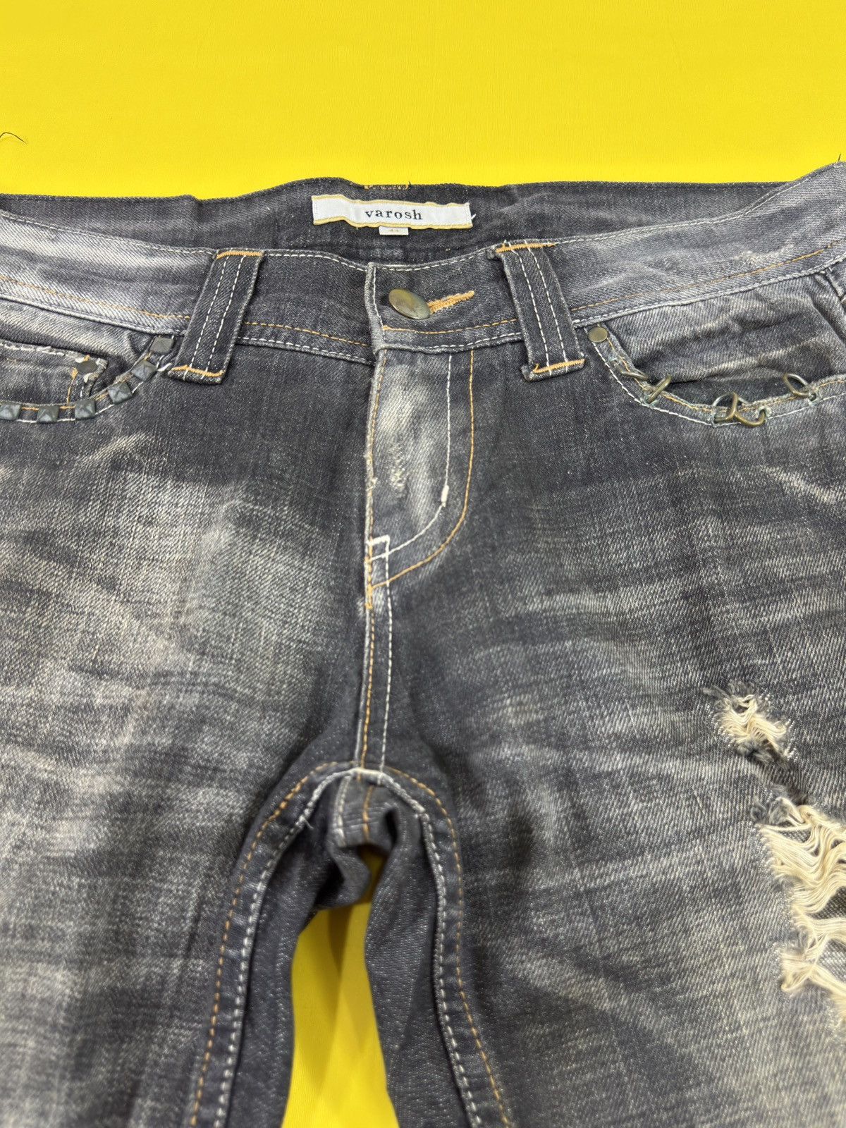 Japanese Brand Tornado mart style VAROSH distressed flare jeans Size US 33 - 9 Thumbnail