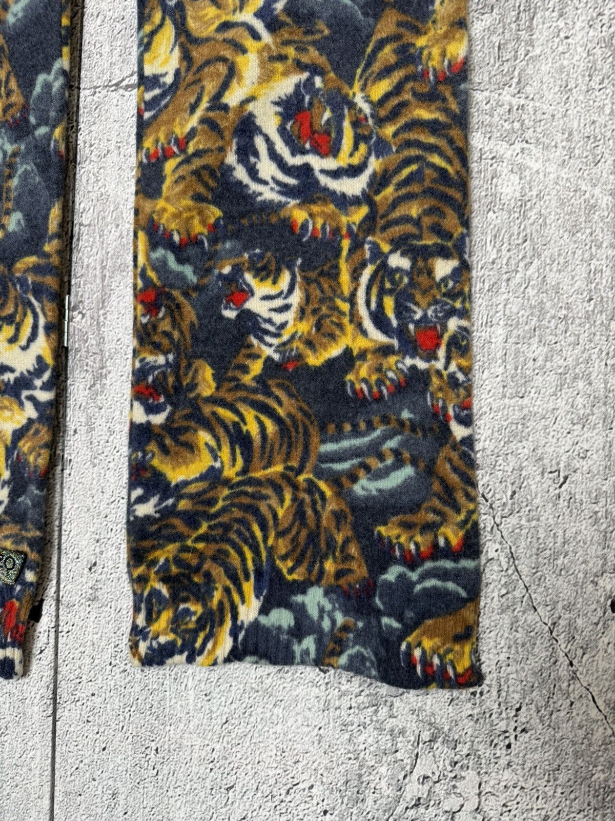 Kenzo Kenzo Paris Wool Tiger All Over Printed Scarf MultiColor Size ONE SIZE - 7 Thumbnail