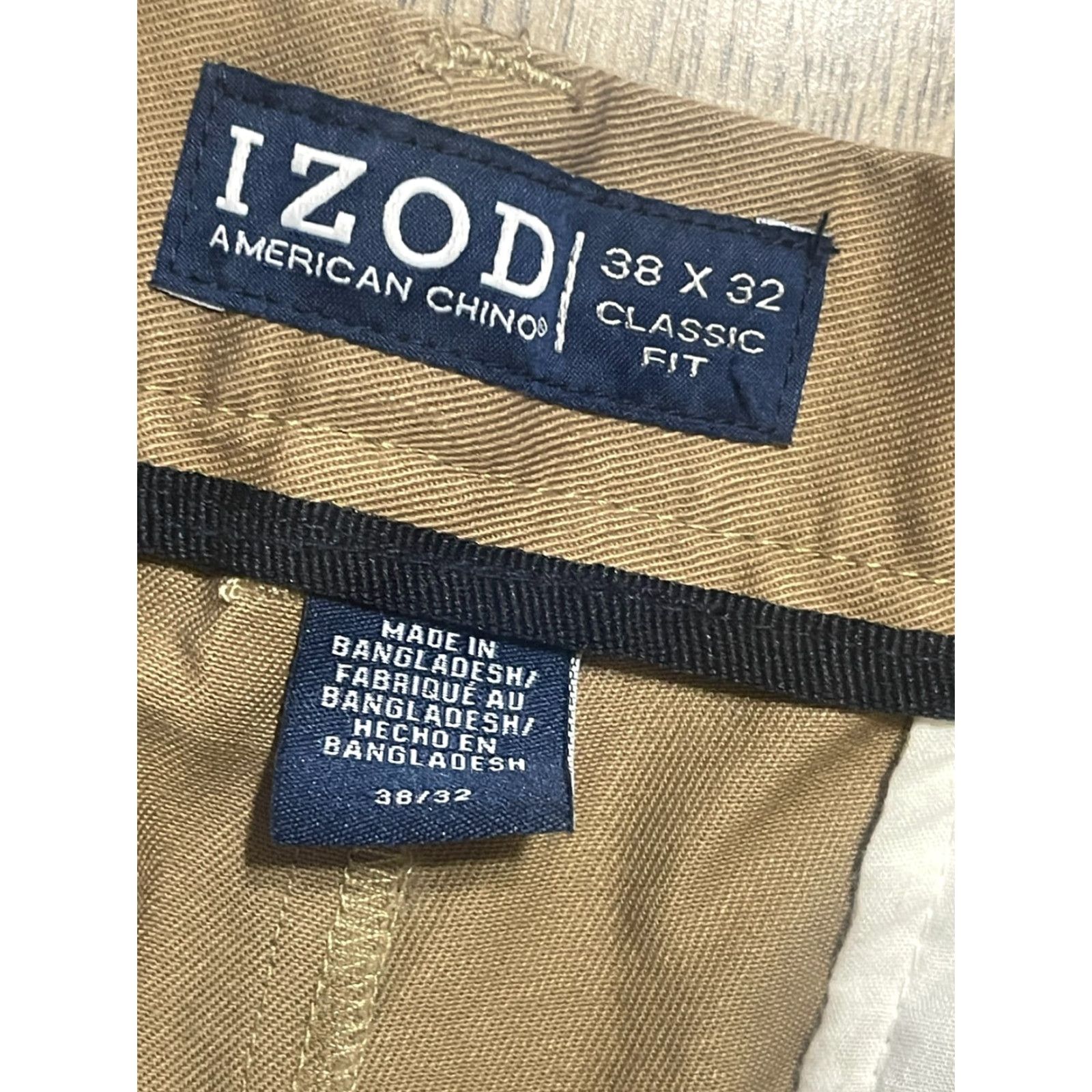 Izod IZOD Pants, Men's Size 38x32, Brown, American Chino, Classic Fit, Cargo Pants NW Size US 38 / EU 54 - 7 Thumbnail