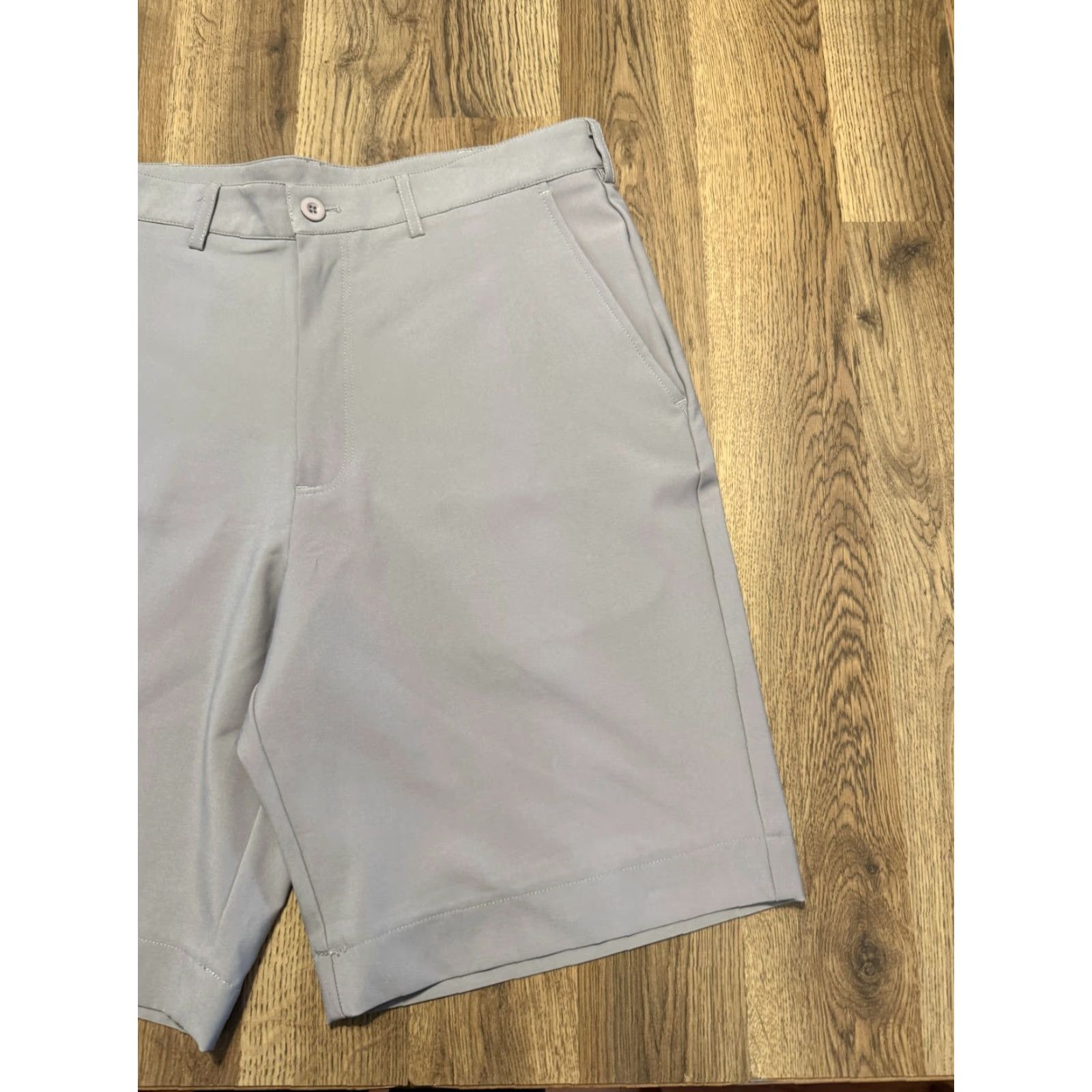 Vintage Page & Tuttle Shorts Men's 34 Gray Flat Front Chino Shorts Pockets Size US 34 / EU 50 - 4 Thumbnail
