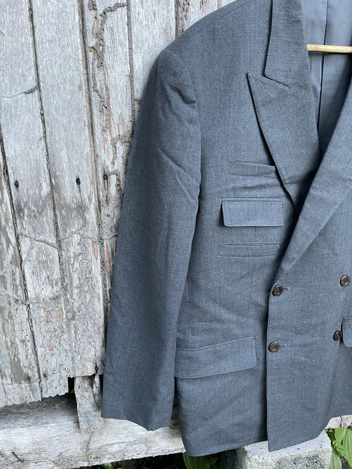 Jean Paul Gaultier Jean Paul Gaultier Homme Charcoal Wool DoubleBreasted Blazer Size 50S - 5 Thumbnail
