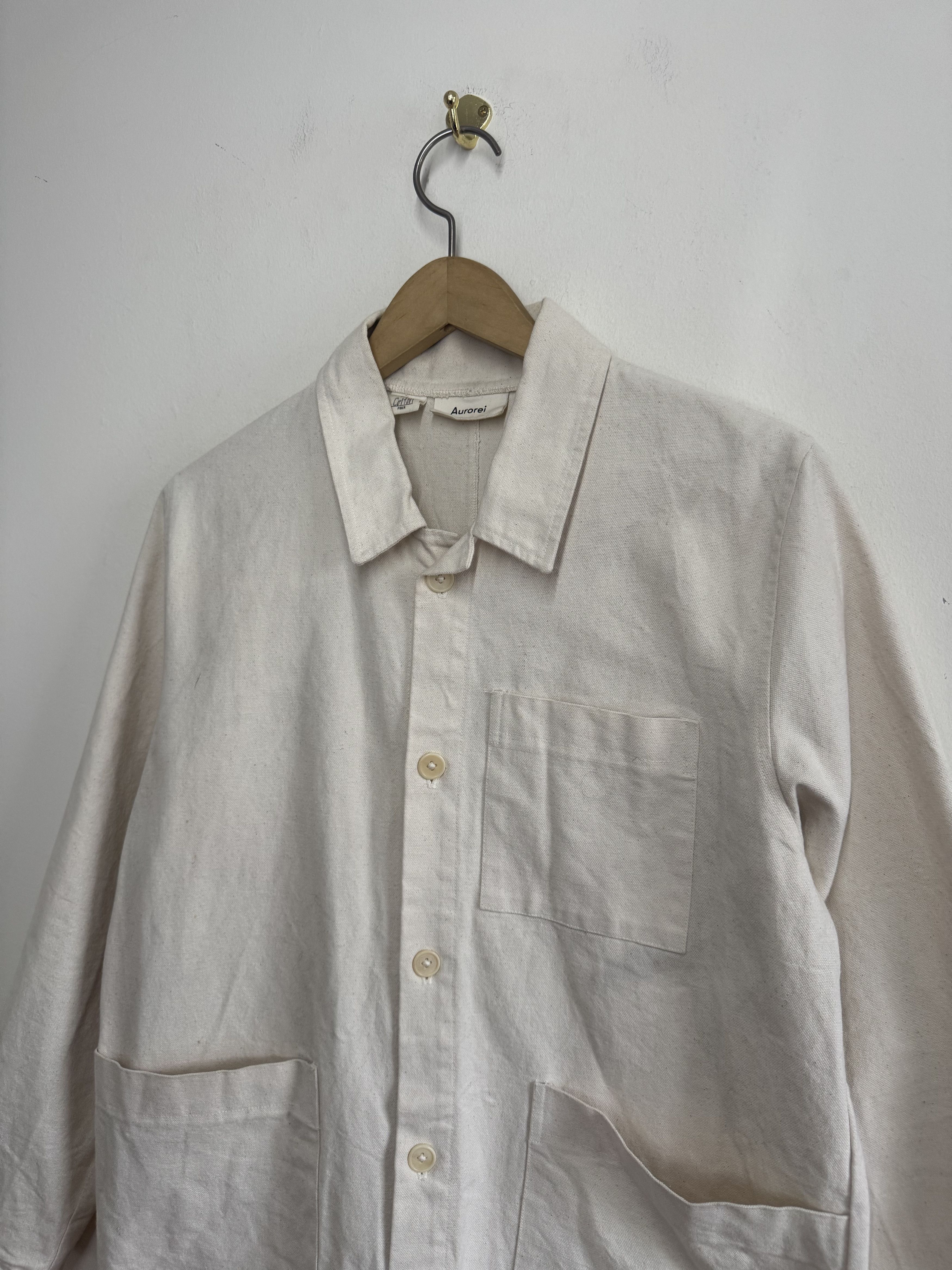 Other Aurorei Cotton Chore Coat Overshirt Natural Ecru M Size M / US 6-8 / IT 42-44 - 2 Thumbnail