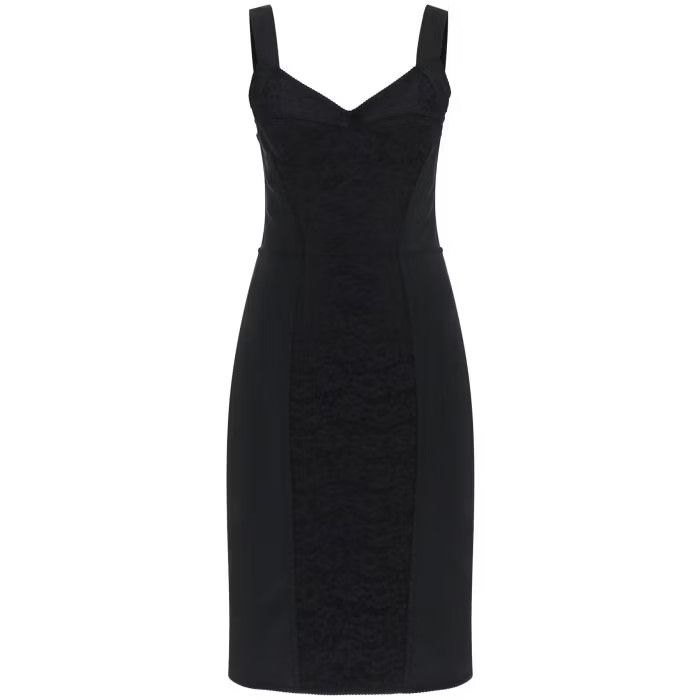 image of Dolce Gabbana O1S22I1N0424 Bustier Lace Dress In Black, Women's (Size Medium)