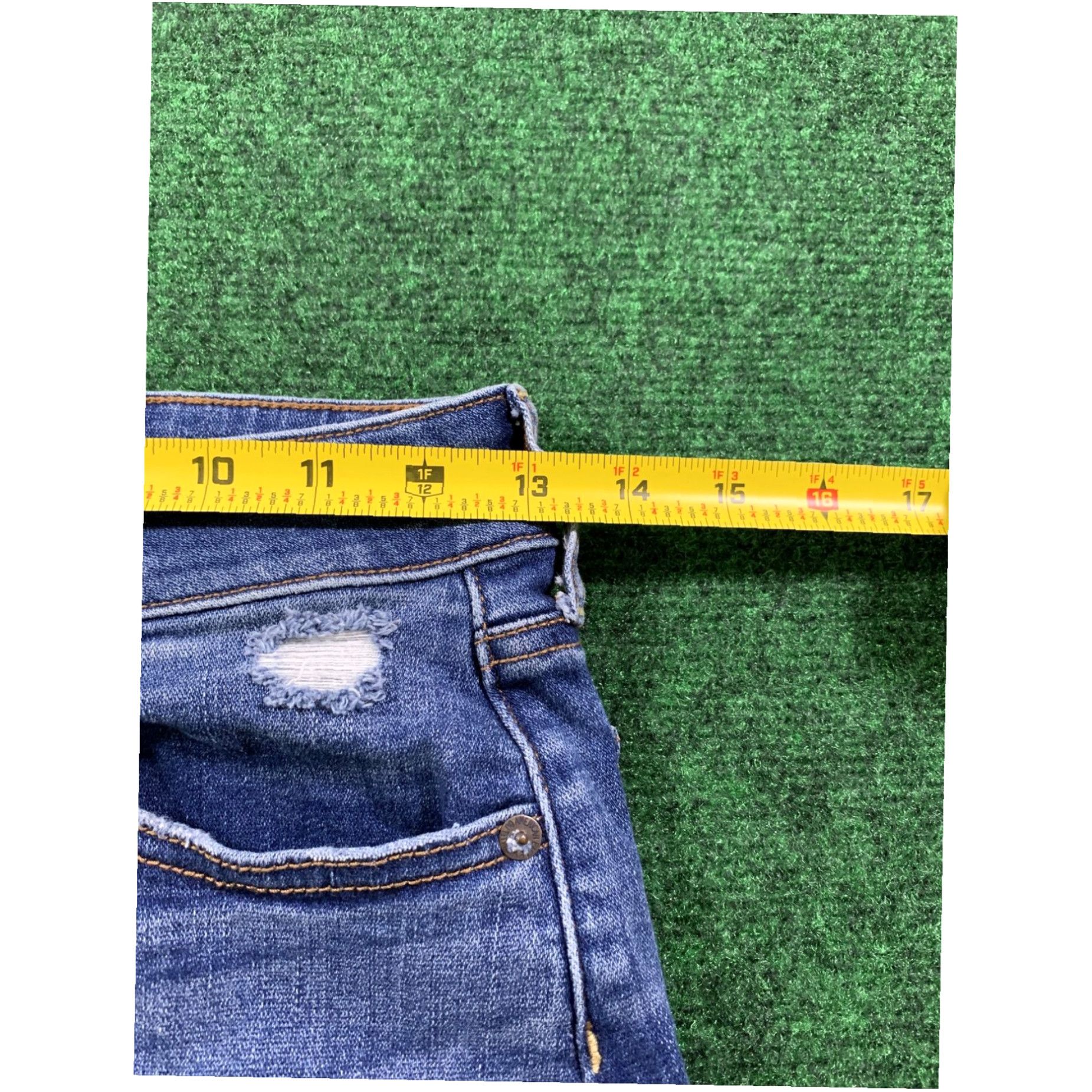 American Eagle Outfitters American Eagle Jean Skirt Size 0 Super Stretch X Hem Blue Size 25" / US 0 / IT 36 - 4 Thumbnail