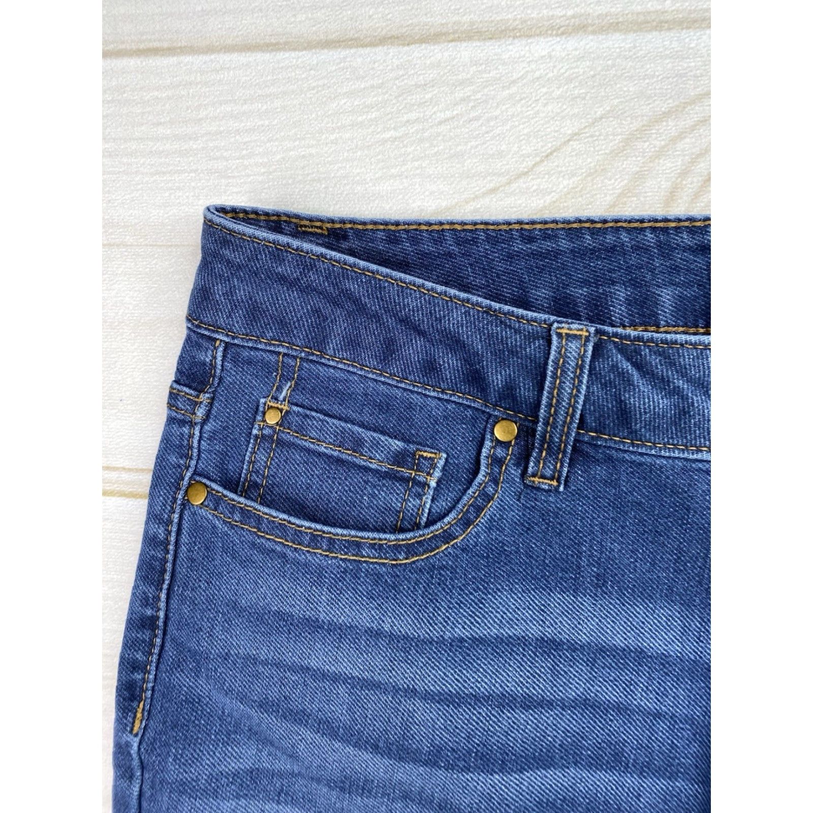 Denime D. Jeans Jeans Women's 10 Dark Wash Distressed Mid Rise Tapered Leg Denim Jeans Women 90s City Hipster Vintage No Size 32" / US 10 / IT 46 - 2 Thumbnail