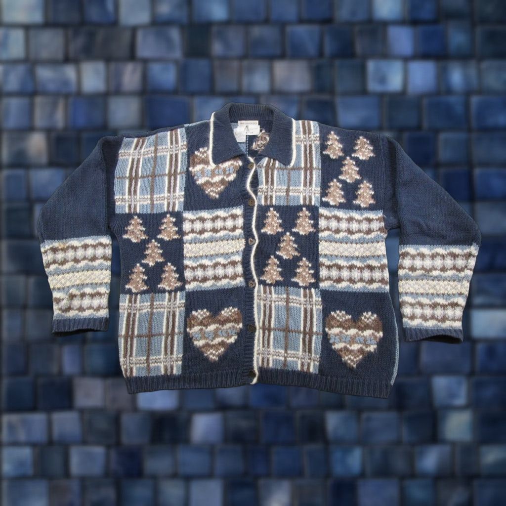 Vintage Vintage Christopher Banks Button Up Hand Embroidered Cardigan Patchwork Size L Size L / US 10 / IT 46 - 1 Thumbnail