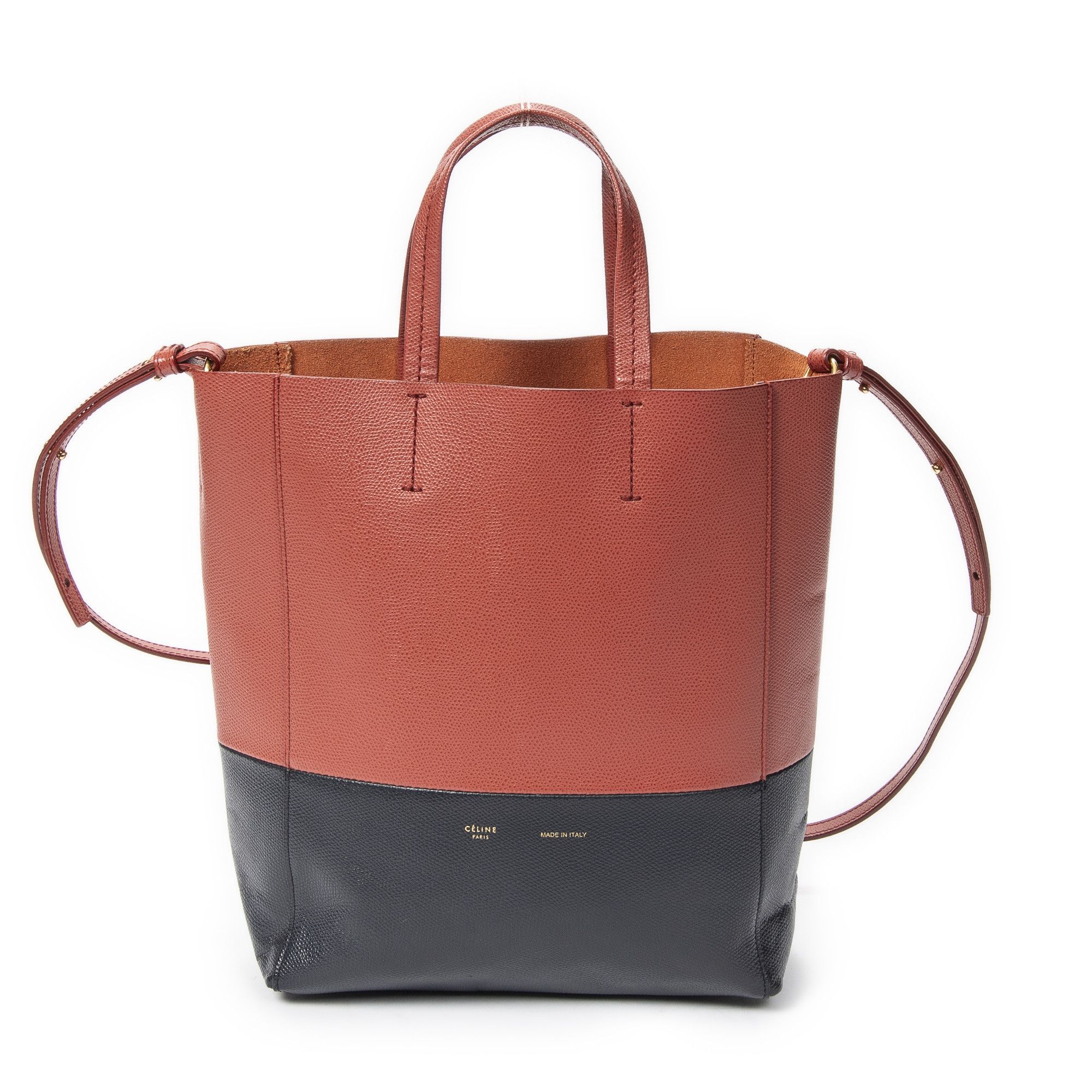 Small Bicolor Vertical Cabas Tote