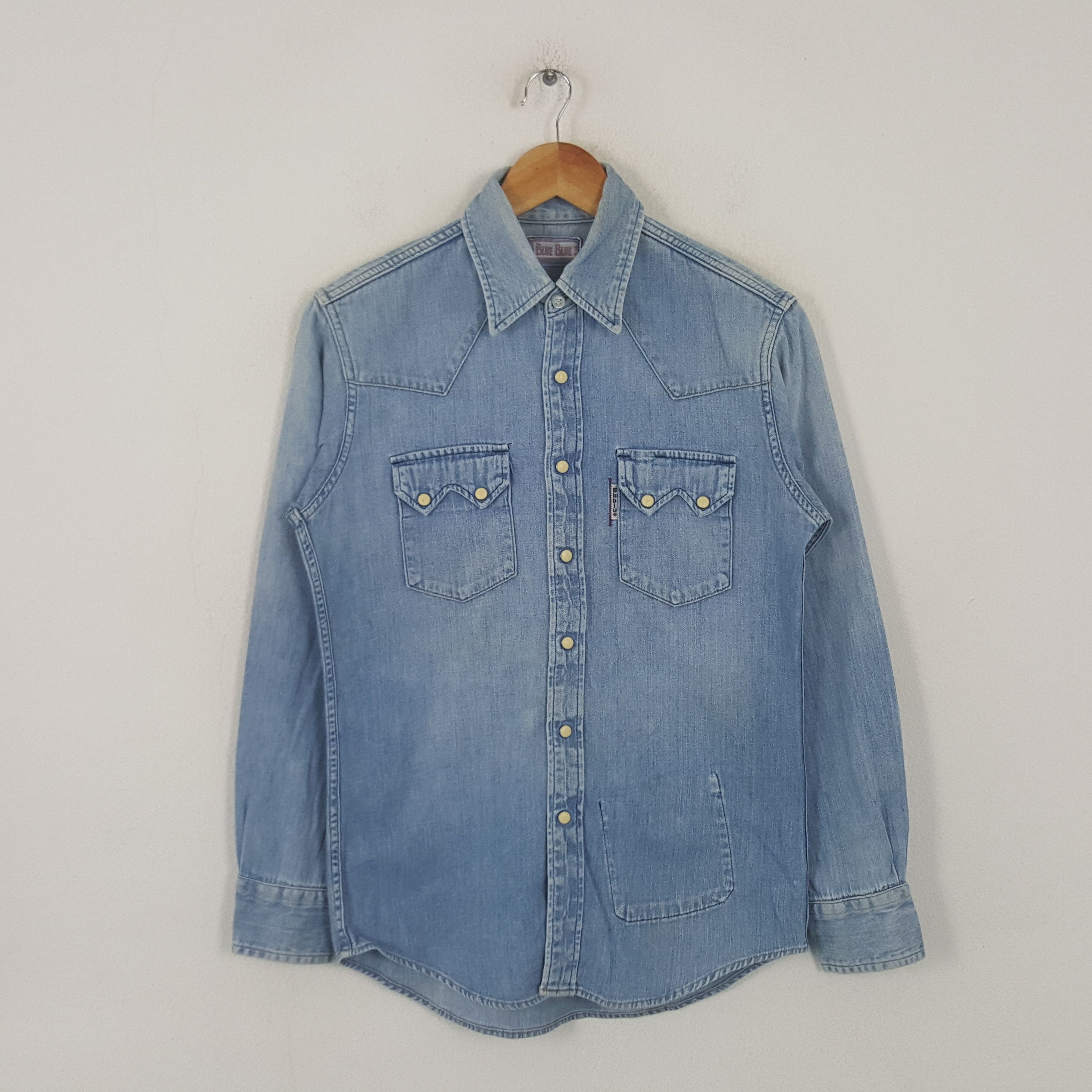 Blue Blue Japan Vintage Blue Blue Japan Denim Shirt Button Up RR7 Size US S / EU 44-46 / 1 - 1 Thumbnail